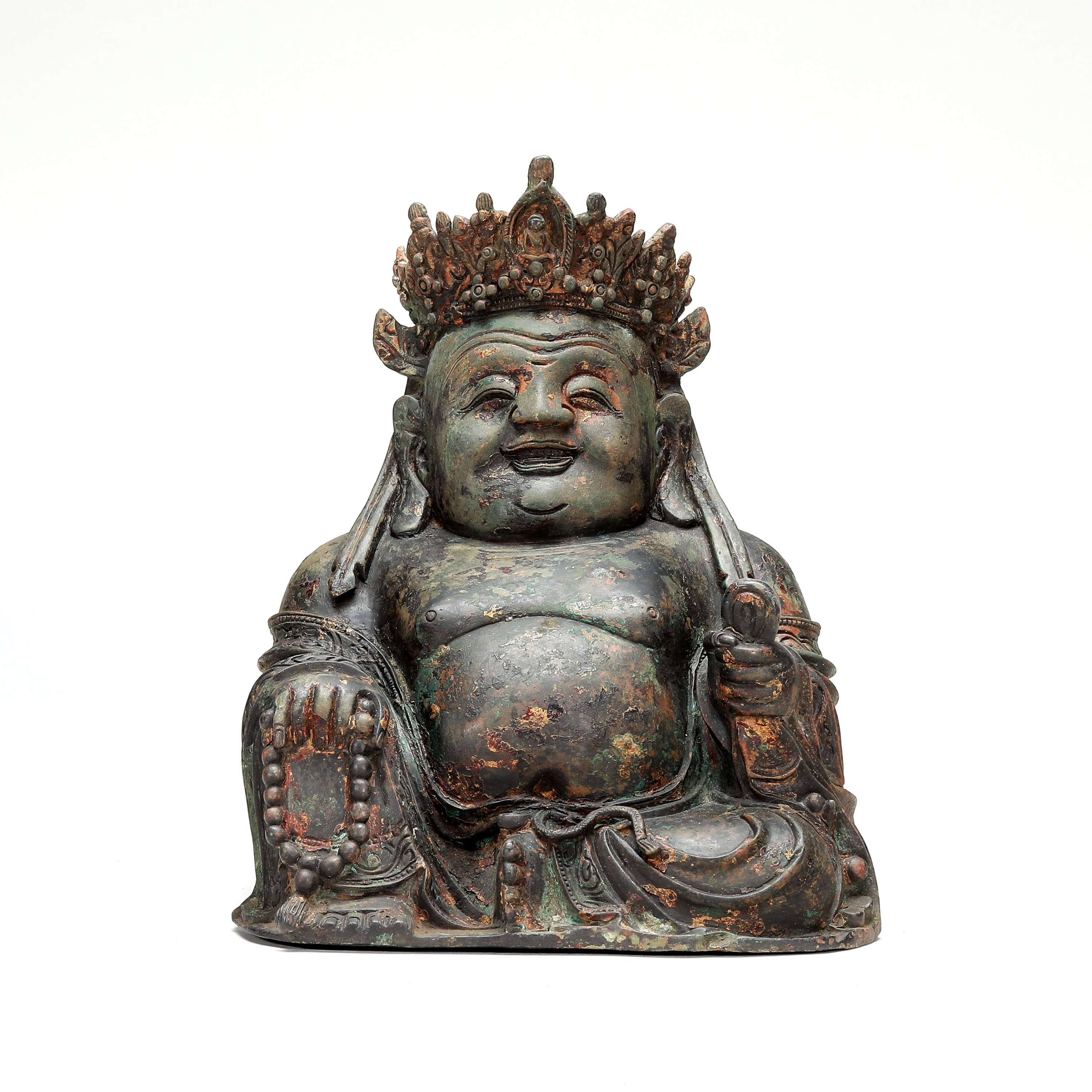 貨幣博物館 | 明 古銅寶冠彌勒佛坐像 H:22 W:20 返品不可 Sold as is