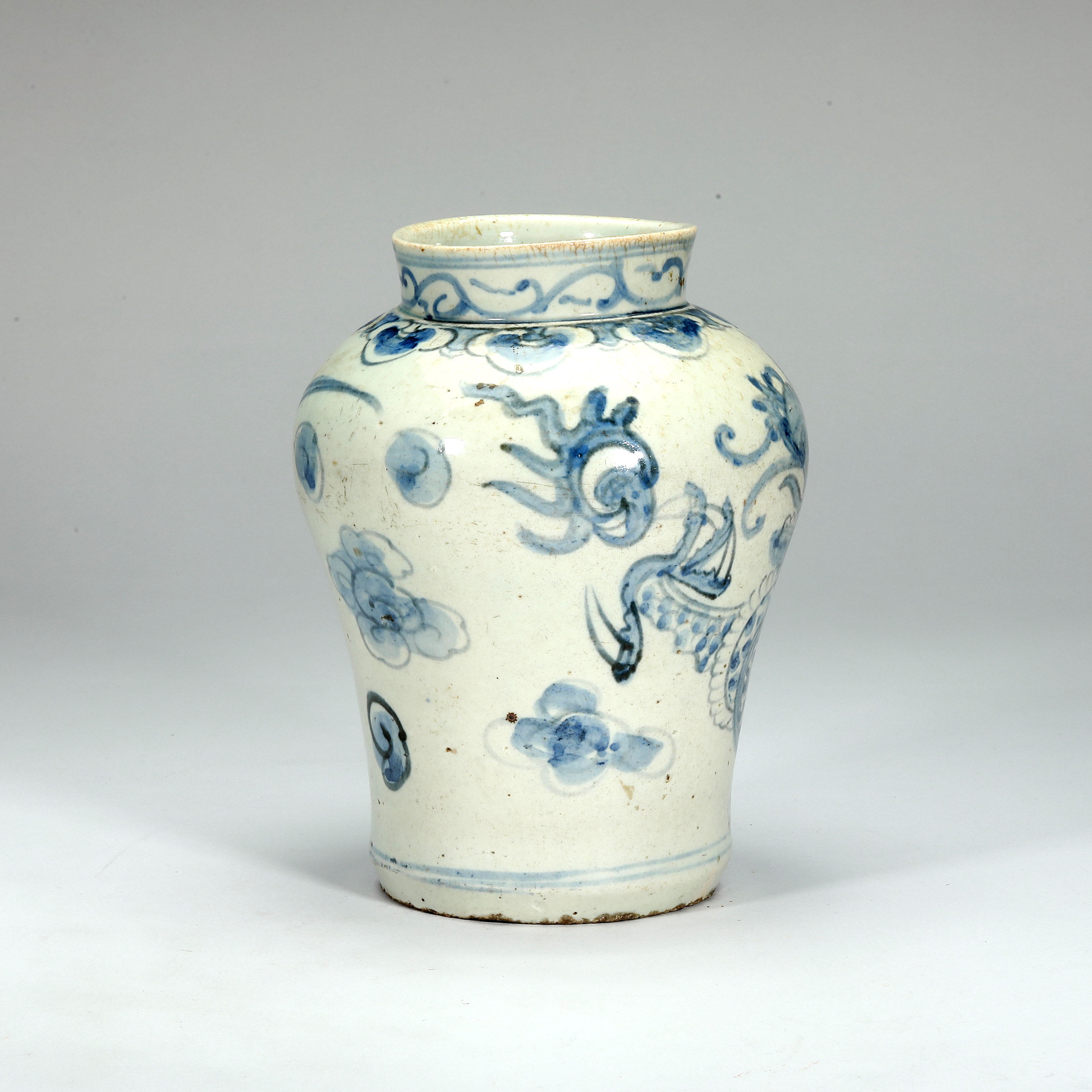 貨幣博物館 | 李朝 染付龍紋壺 H:21 W:15 返品不可 Sold as is No returns