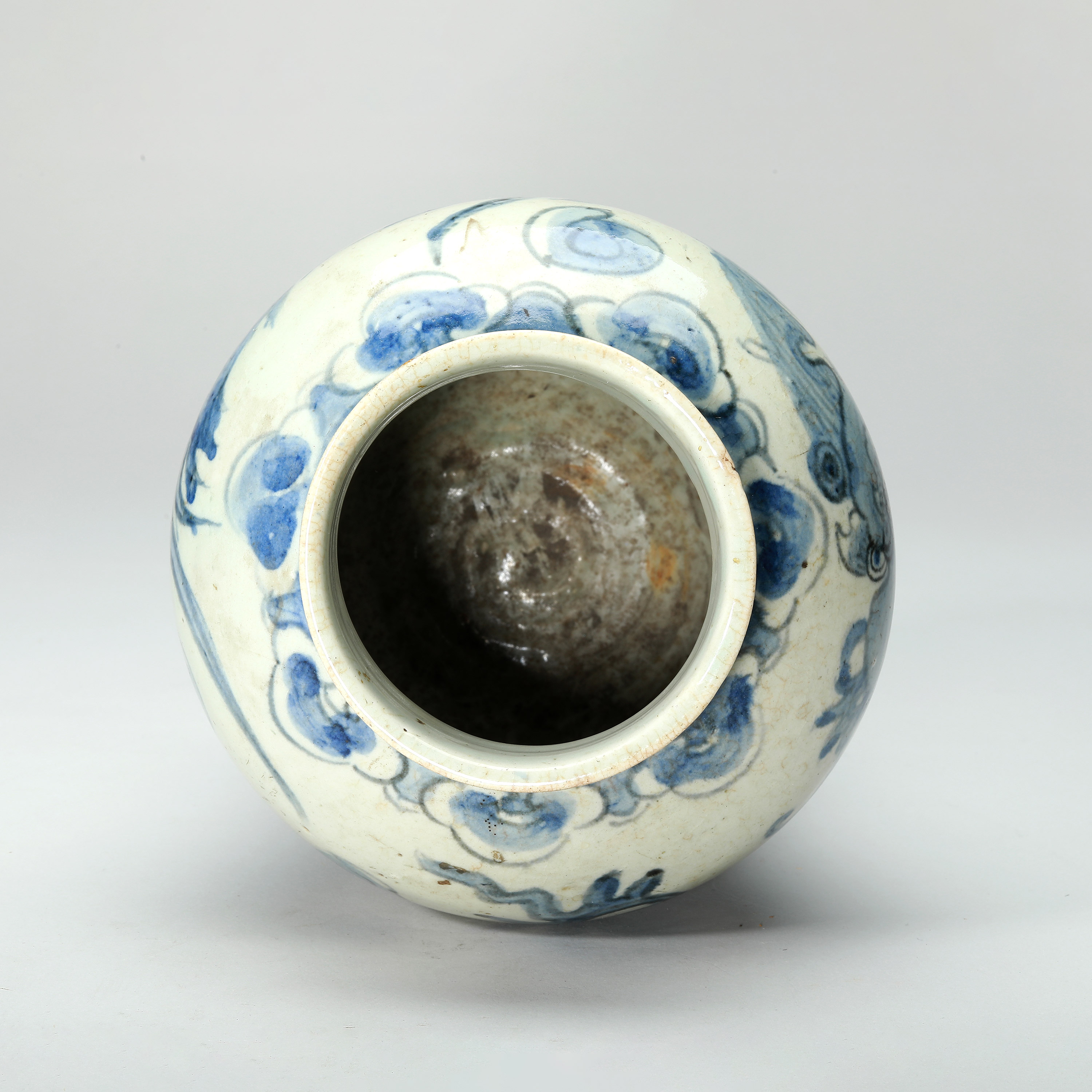 貨幣博物館 | 李朝 染付龍紋壺 H:21 W:15 返品不可 Sold as is No returns