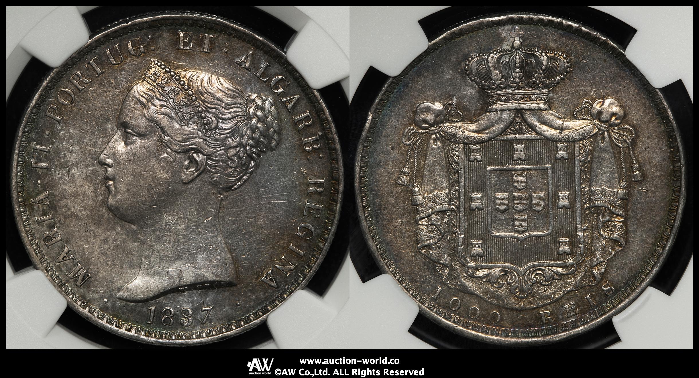 貨幣博物館 | PORTUGAL ポルトガル 1000Reis 1837 EF