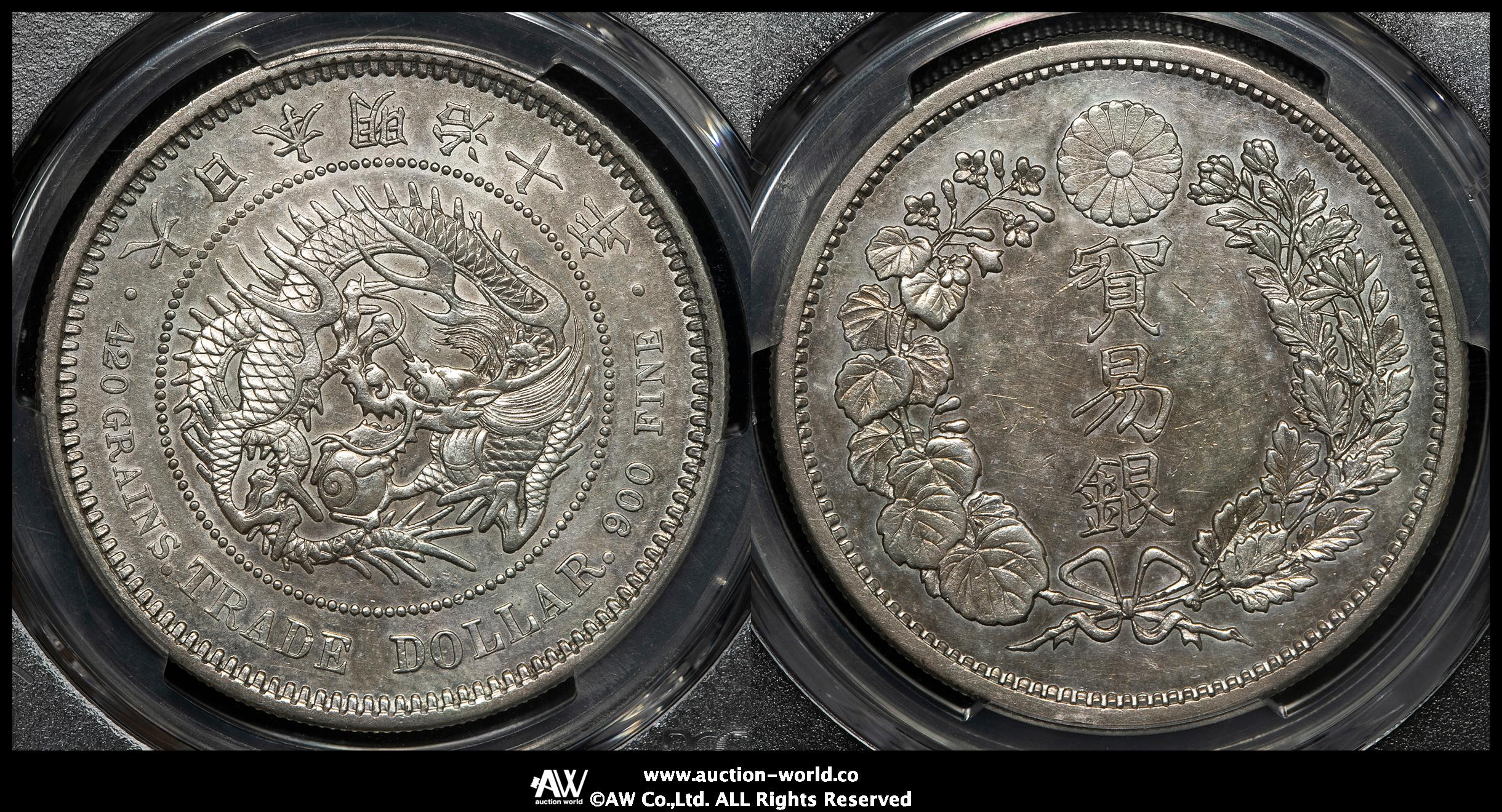 日本 貿易銀 Trade Dollar 明治10年（1877) 1877 日本 明治10年 貿易銀 NGC UNC DETAILS 未使用品 近代銀貨