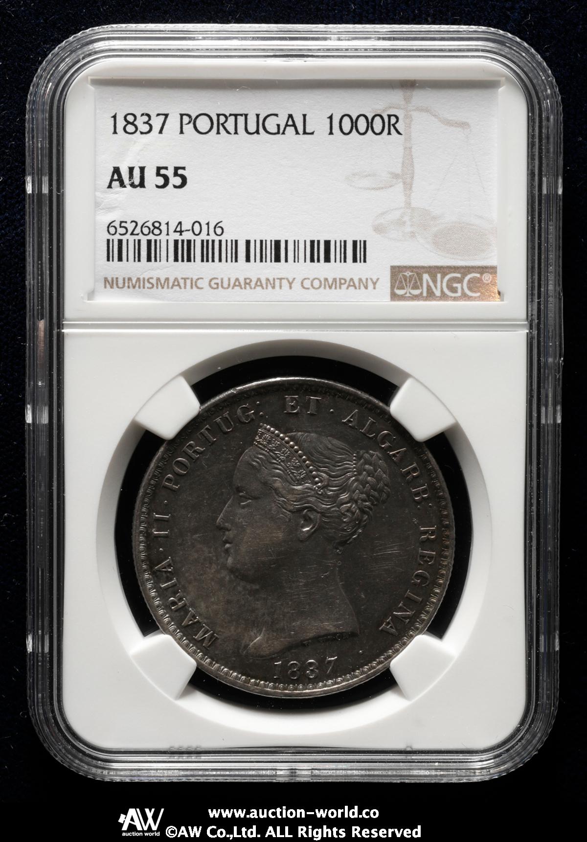 貨幣博物館 | PORTUGAL ポルトガル 1000Reis 1837 EF