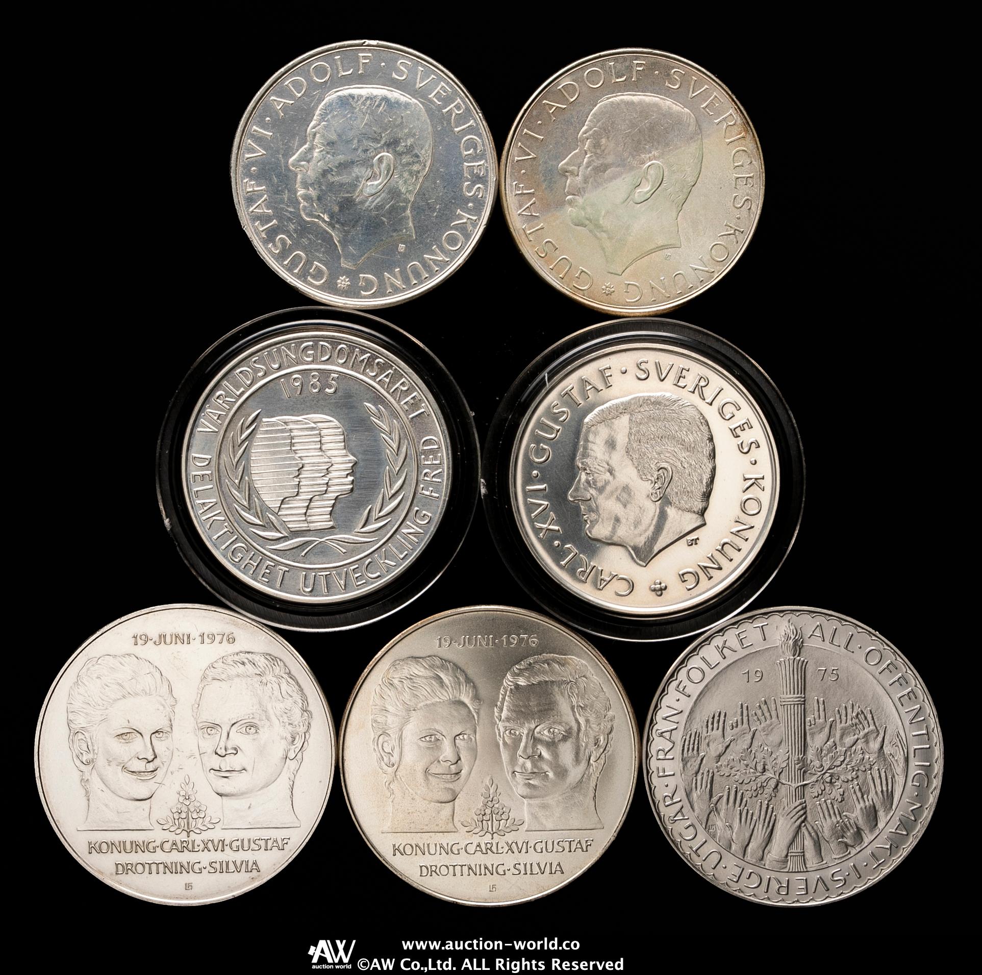 貨幣博物館 | SWEDEN スウェーデン Lot of Silver Coins 計7枚 返品