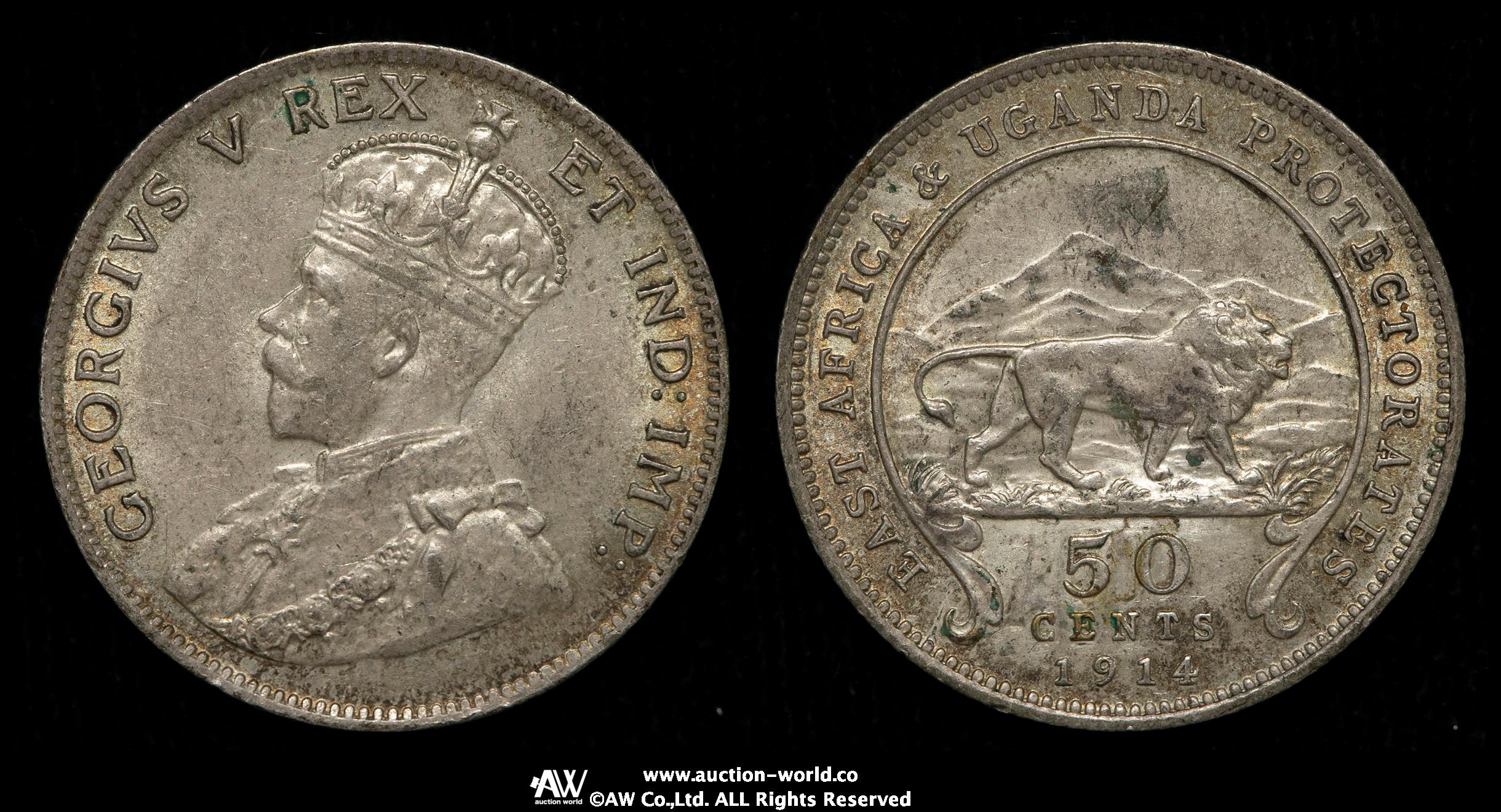 貨幣博物館 | EAST AFRICA 東アフリカ 50Cents 1914 AU