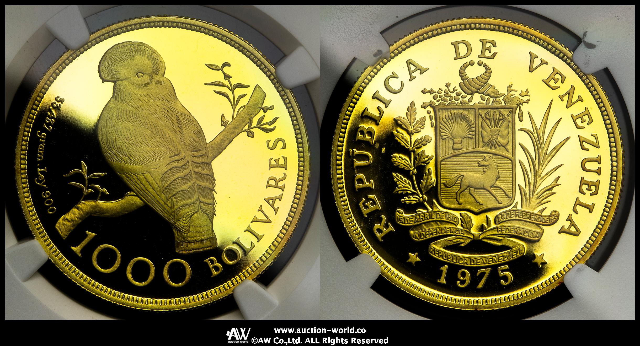 貨幣博物館 | VENEZUELA ベネズエラ 1000Bolivares 1975 Proof