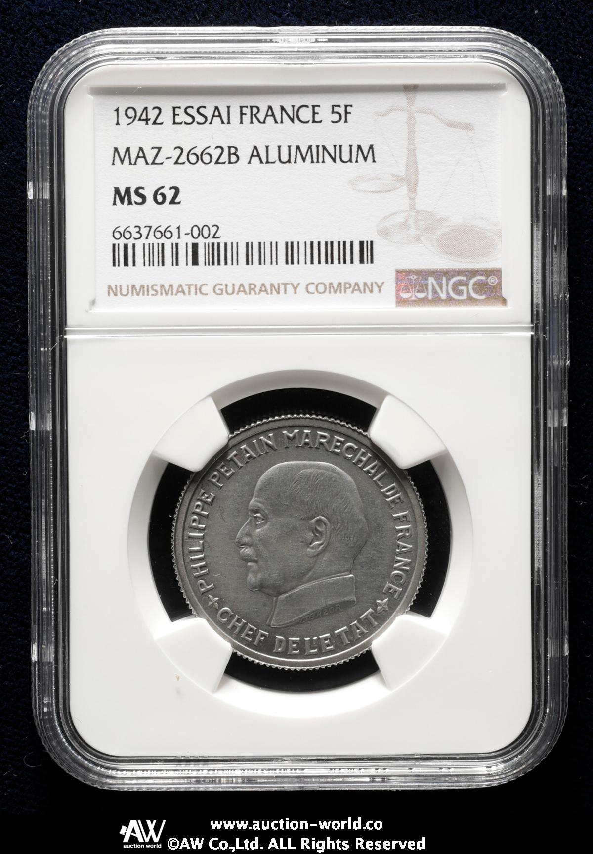 貨幣博物館 | FRANCE Vichy State ヴィシー政権（1940~44） Essai
