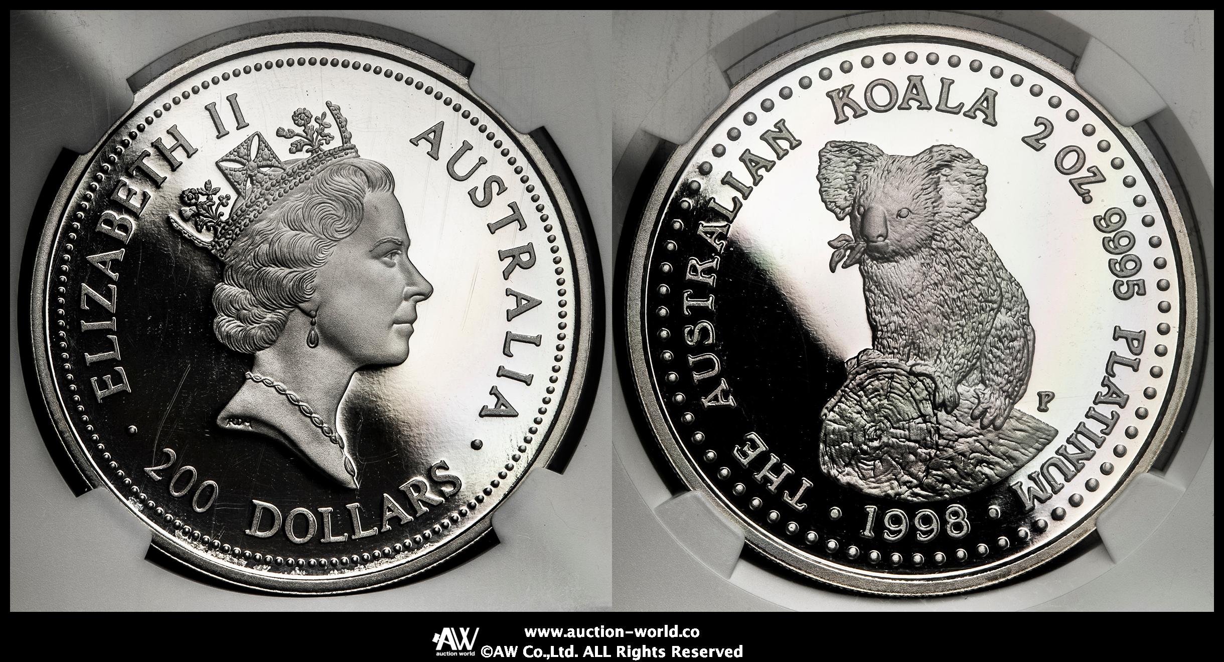 オークション,NGC-PF69 Ultra Cameo AUSTRALIA オーストラリア Platinum 200Dollars 1998P  Proof