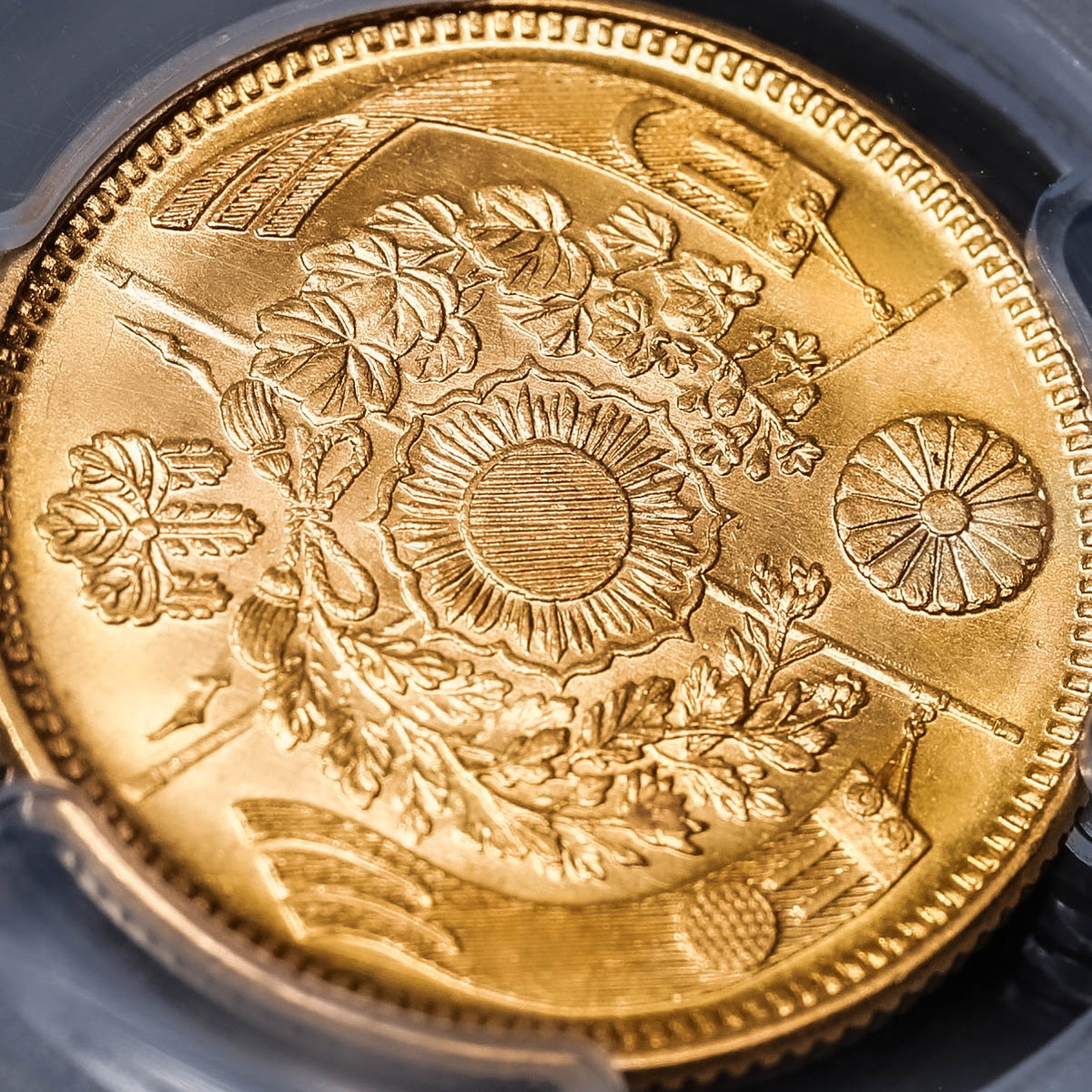 1003】旧5円金貨 明治6年 PCGS MS65 五圓金貨 1円銀貨