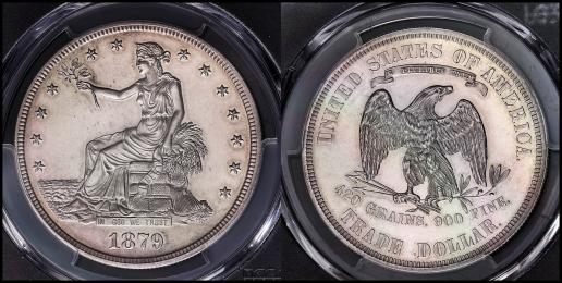 （PCGS-PR62） USA アメリカ合衆国Trade Dollar （1879）  PCGS holder （#7059.62/33566091），Mintage: 1,541. 