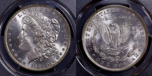 （PCGS-MS66）USA アメリカ合衆国 Dollar （1884-O）  