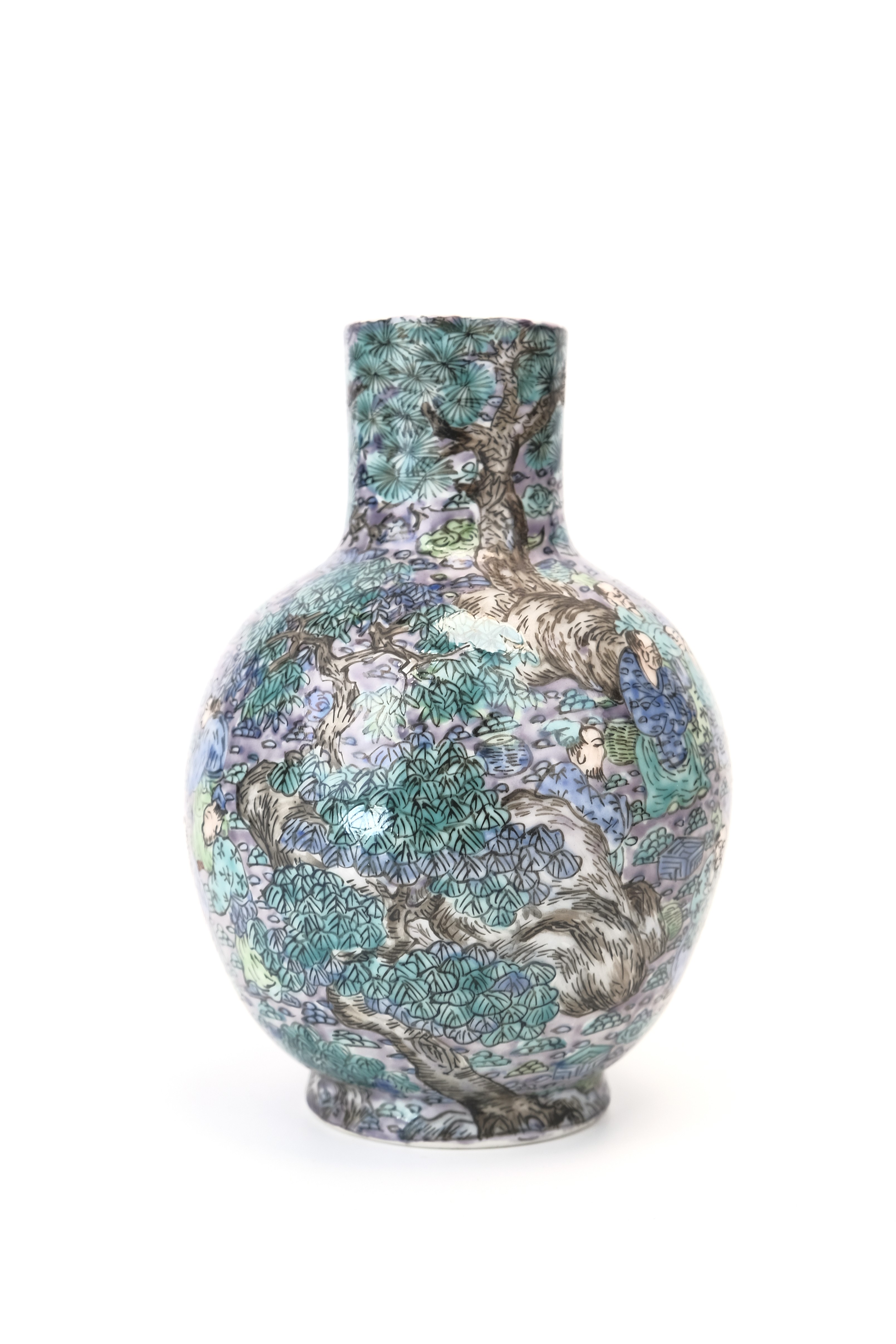 加】2407e 金彩 色絵 図替花図 三脚 錦鉢 高さ 約23,5cm
