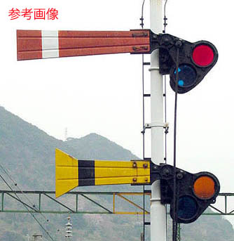 貨幣博物館 | 腕木式信号機 黄色板 約55×150cm 重約25kg、赤板 約30