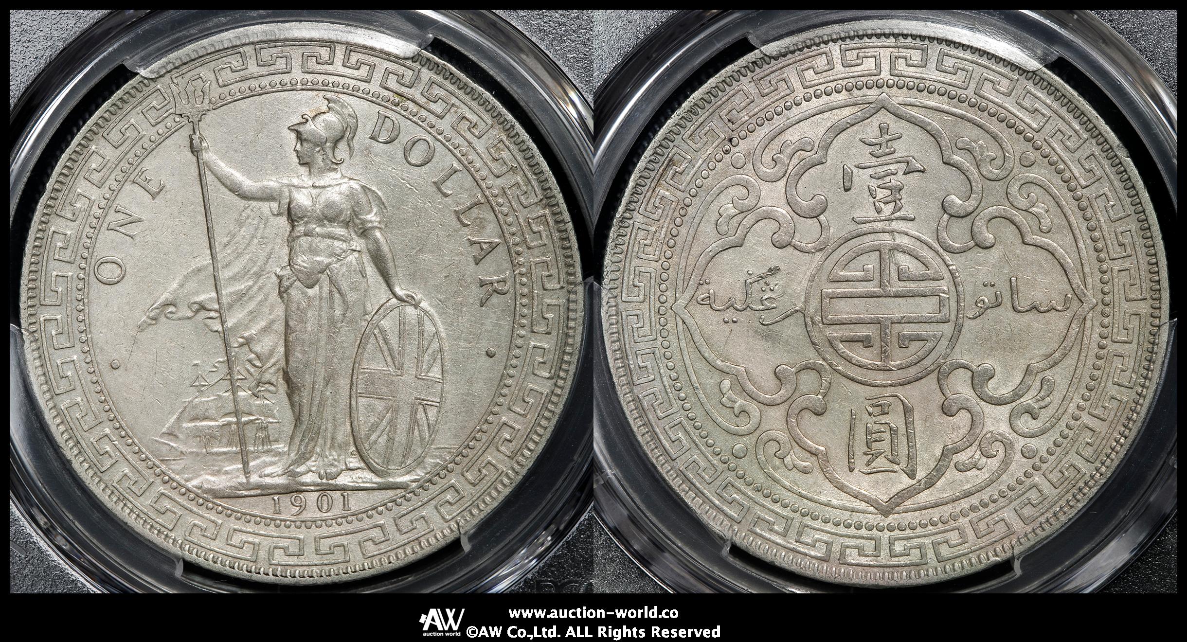 貨幣博物館 | British Trade Dollar イギリス貿易銀 Dollar 1901C 洗浄 EF
