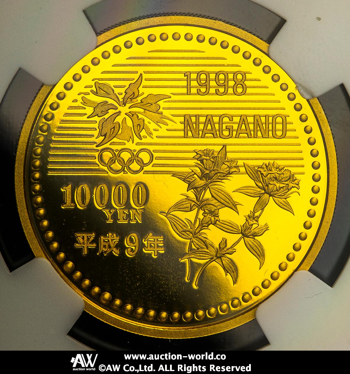 貨幣博物館 | 日本 長野オリンピック冬季競技大会記念一万円金貨 Nagano Olympic 10000Yen Gold 平成9年（1997）  Proof