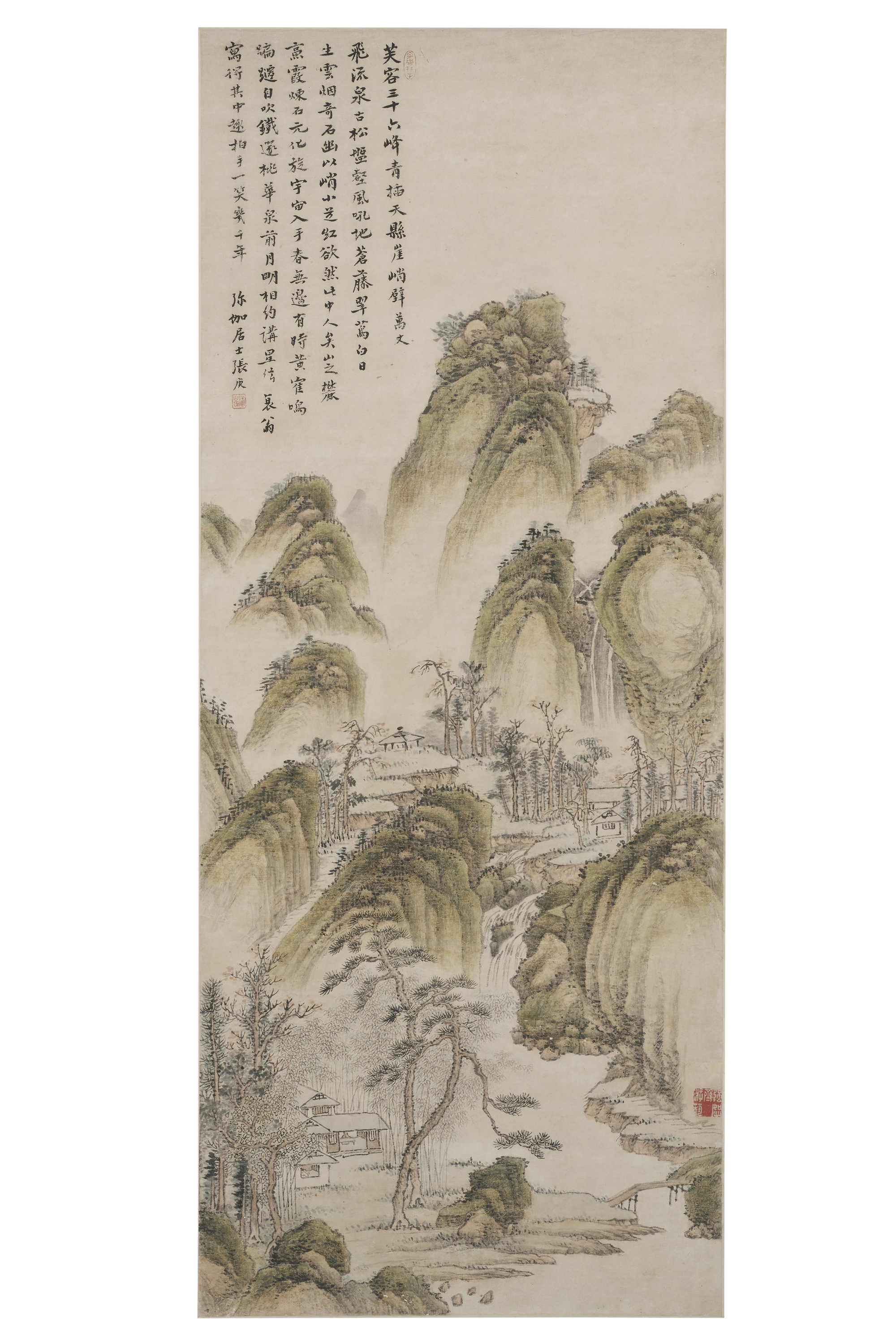 貨幣博物館 | 清張庚山水圖 清代 箱款：王清波 設色紙本 立軸