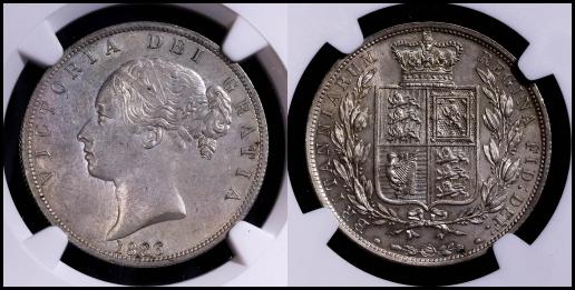 （NGC-MS62） GREAT BRITAIN Victoria ヴィクトリア（1837~1901） 1/2Crown （1886）  