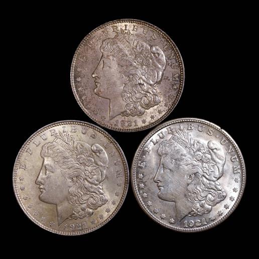 USA アメリカ合衆国 Dollar  （1921）3枚組  