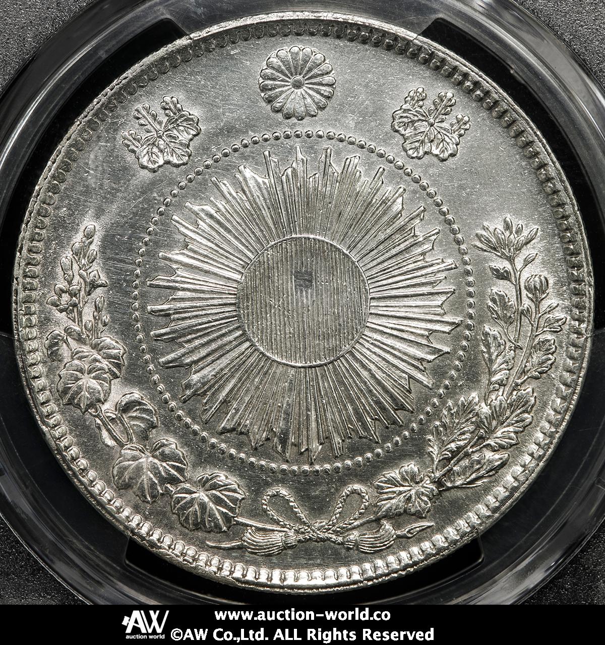 auction,日本 旧一圓銀貨 Old type 1Yen 明治3年（1870） PCGS-AU Detail“Cleaned”