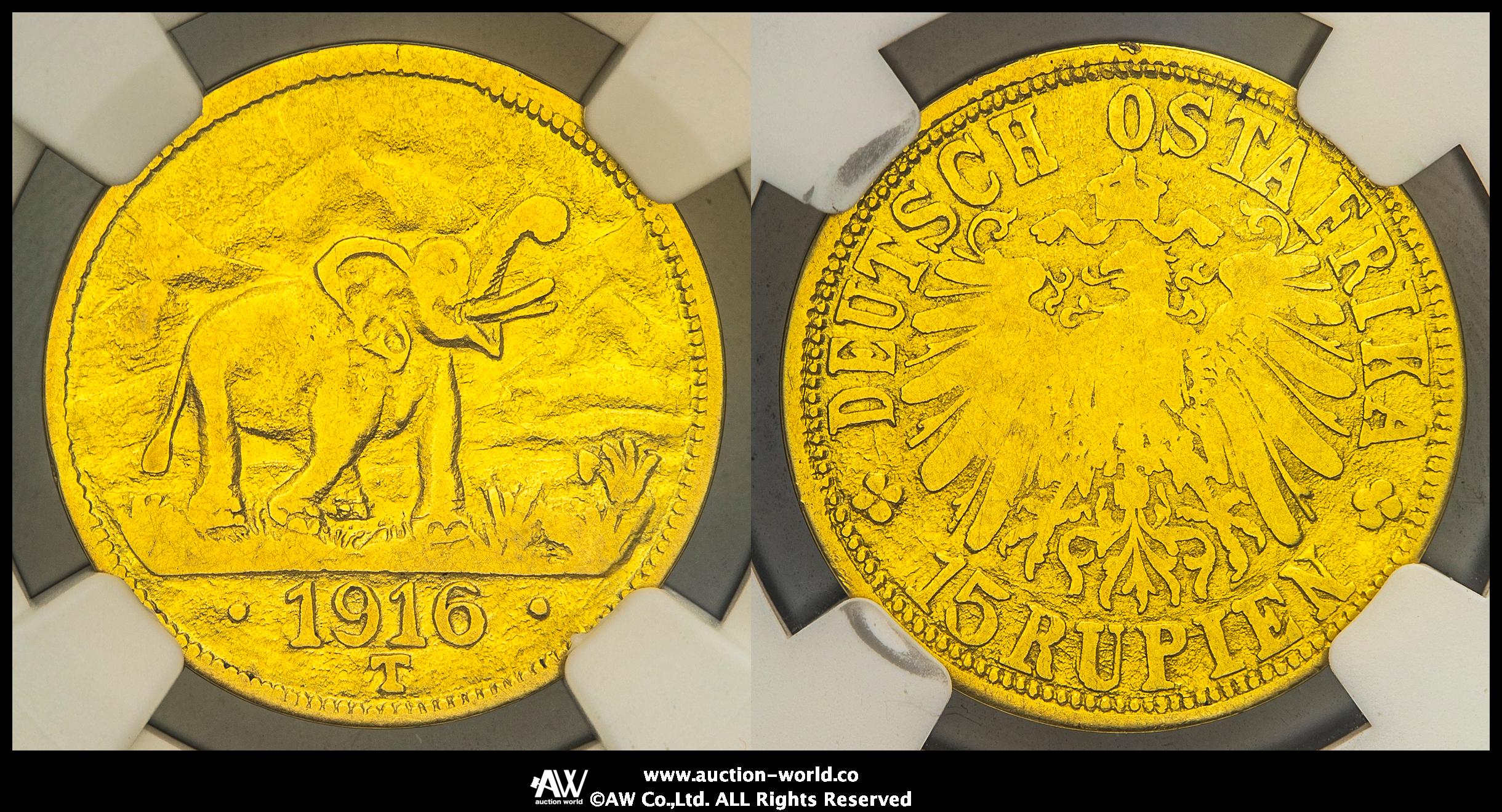 貨幣博物館 | GERMAN EAST AFRICA ドイツ領東アフリカ 15Rupien 1916T F~VF