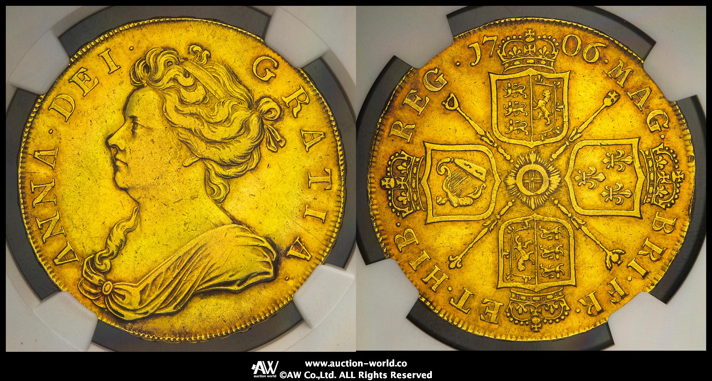 貨幣博物館 | GREAT BRITAIN Anne アン（1702~14） 5Guinea 1706 -EF