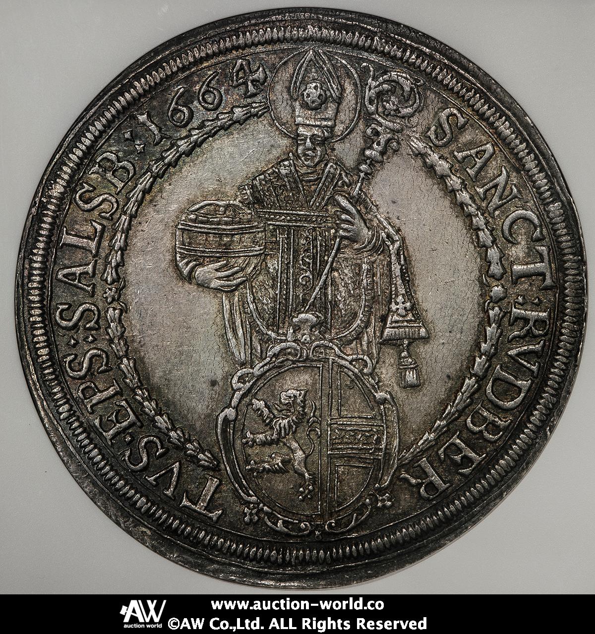 貨幣博物館 | AUSTRIA Salzburg ザルツブルク Taler 1664/3 AU~UNC