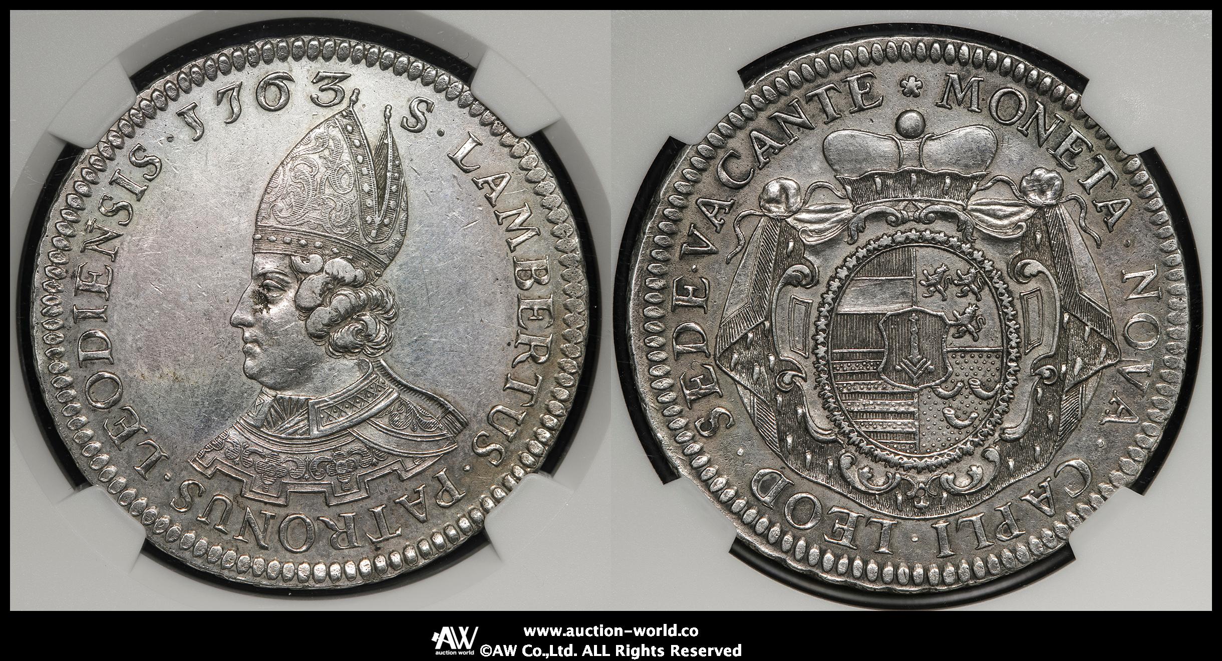 貨幣博物館 | BELGIUM Liege リエージュ司教領 Patagon 1763 洗浄 EF