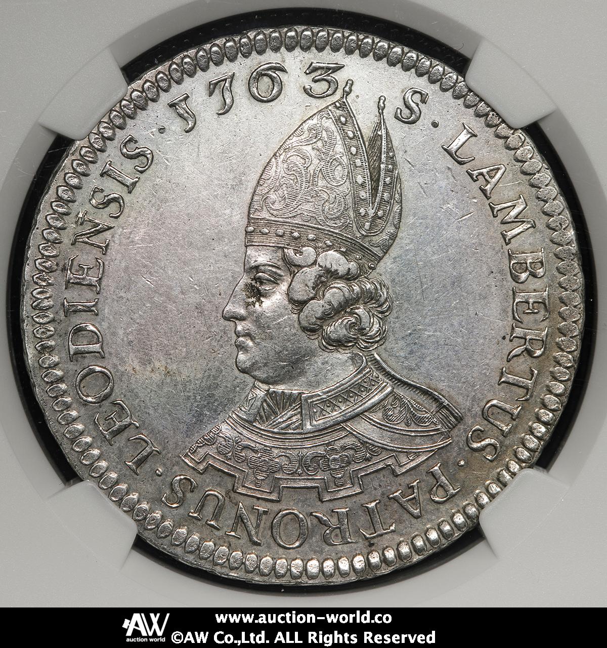 貨幣博物館 | BELGIUM Liege リエージュ司教領 Patagon 1763 洗浄 EF