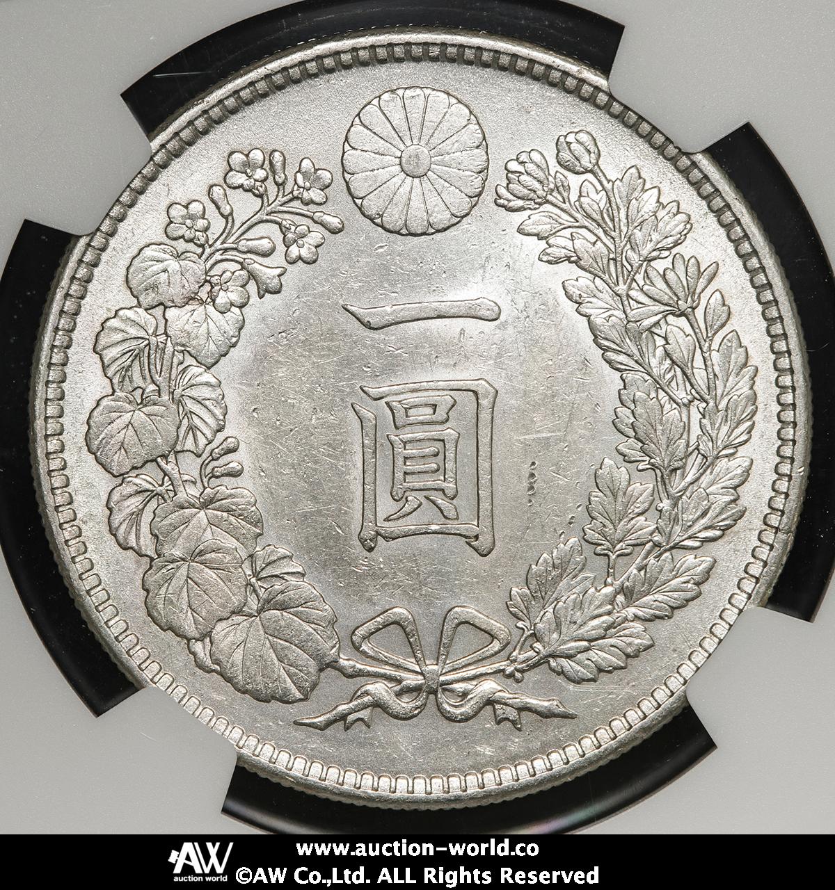 auction,NGC-UNC Details“Cleaned” 日本 新一圓銀貨（小型） New type 1Yen （Small Size）  明治38年（1905） 洗浄 EF+