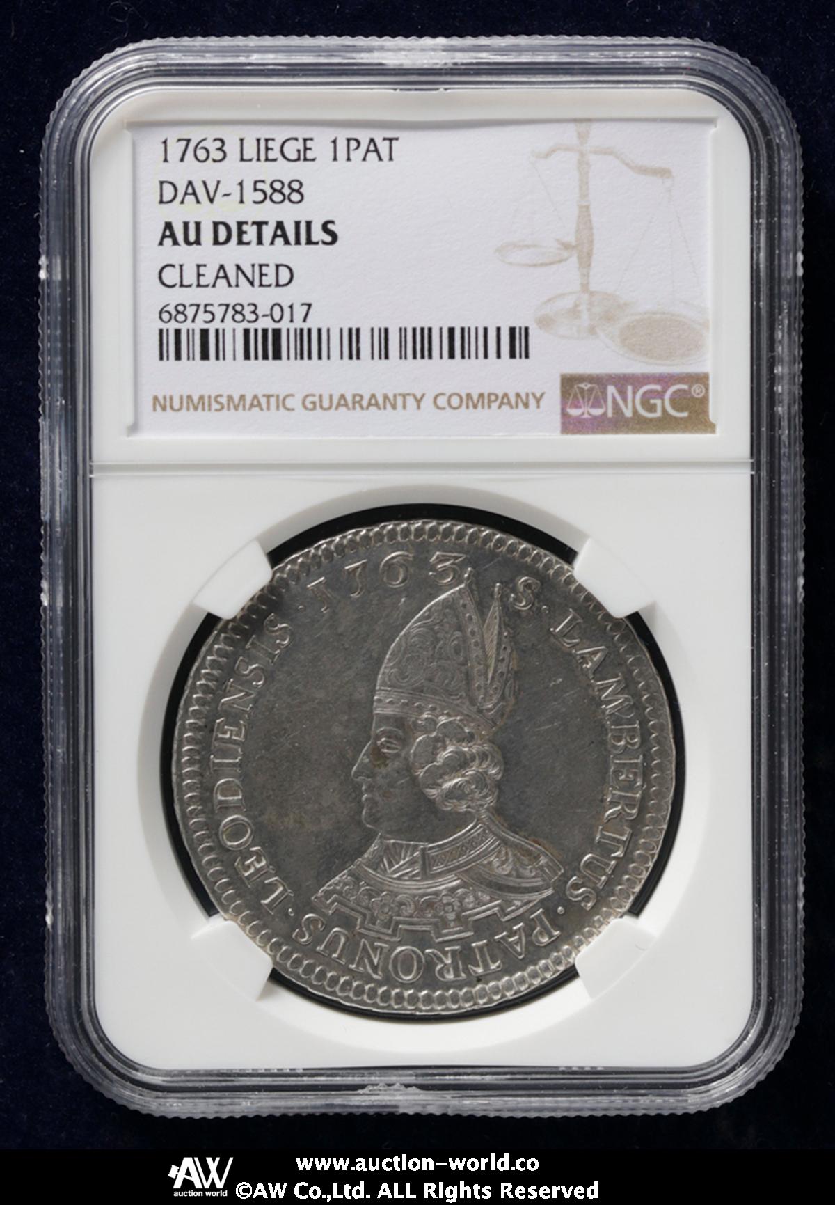 貨幣博物館 | BELGIUM Liege リエージュ司教領 Patagon 1763 洗浄 EF
