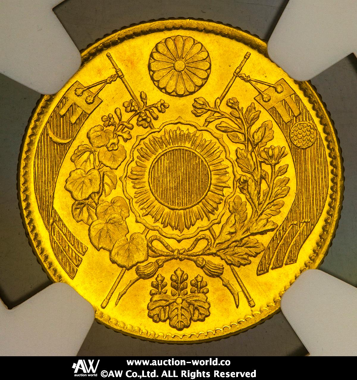 貨幣博物館 | 日本 旧二圓金貨 Old type 2Yen 明治3年（1870） UNC~FDC