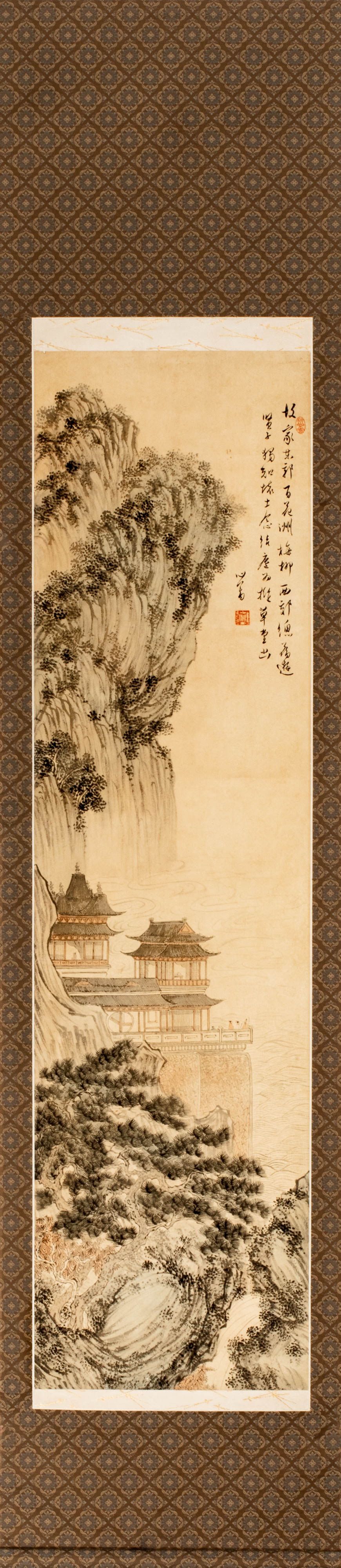 貨幣博物館 | 溥心畬 山水圖 付木盒 岡田敏秀藏