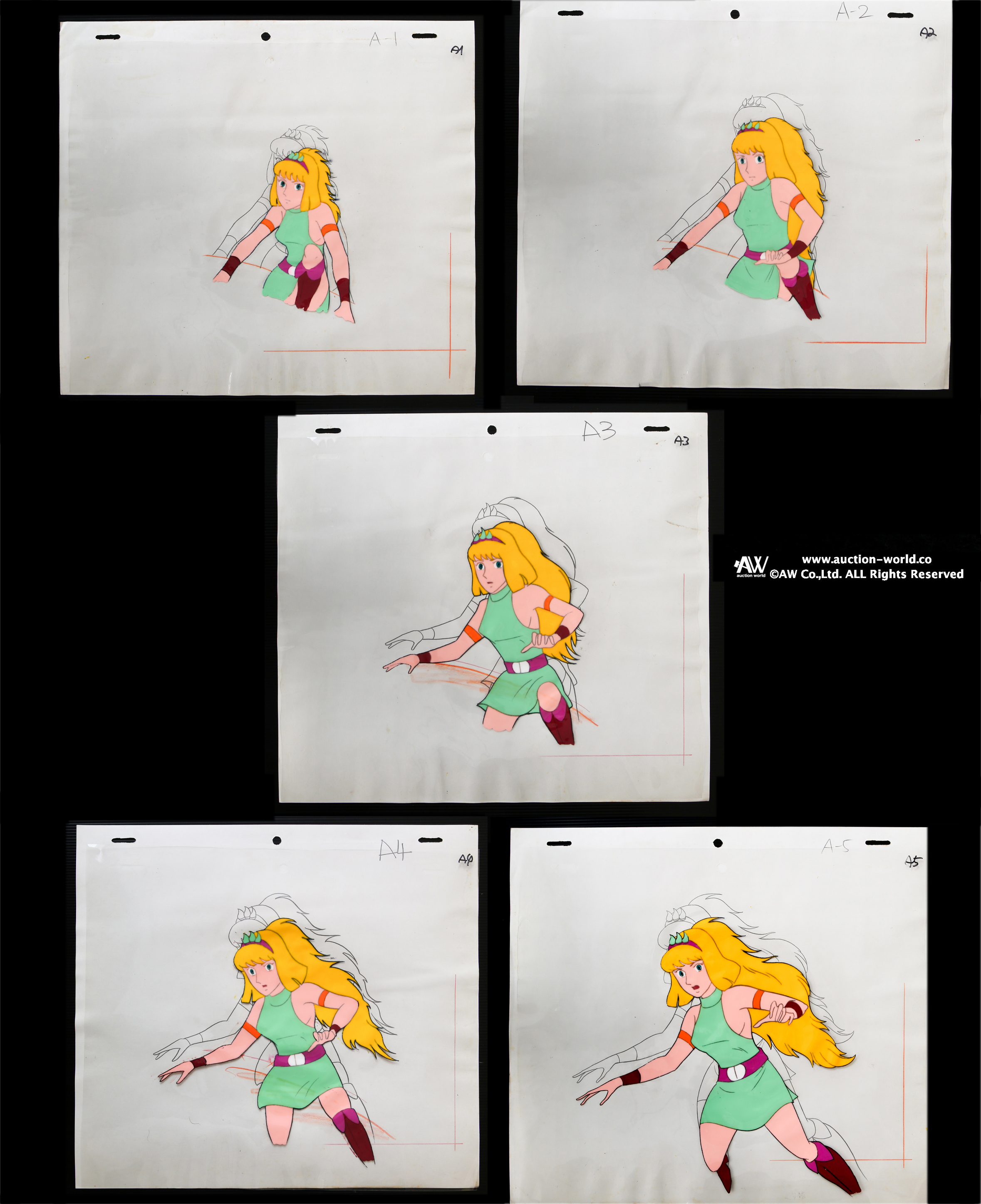 貨幣博物館 | セル画 鳥プロ「宇宙魔神ダイケンゴー」5枚（A-4のみ貼り