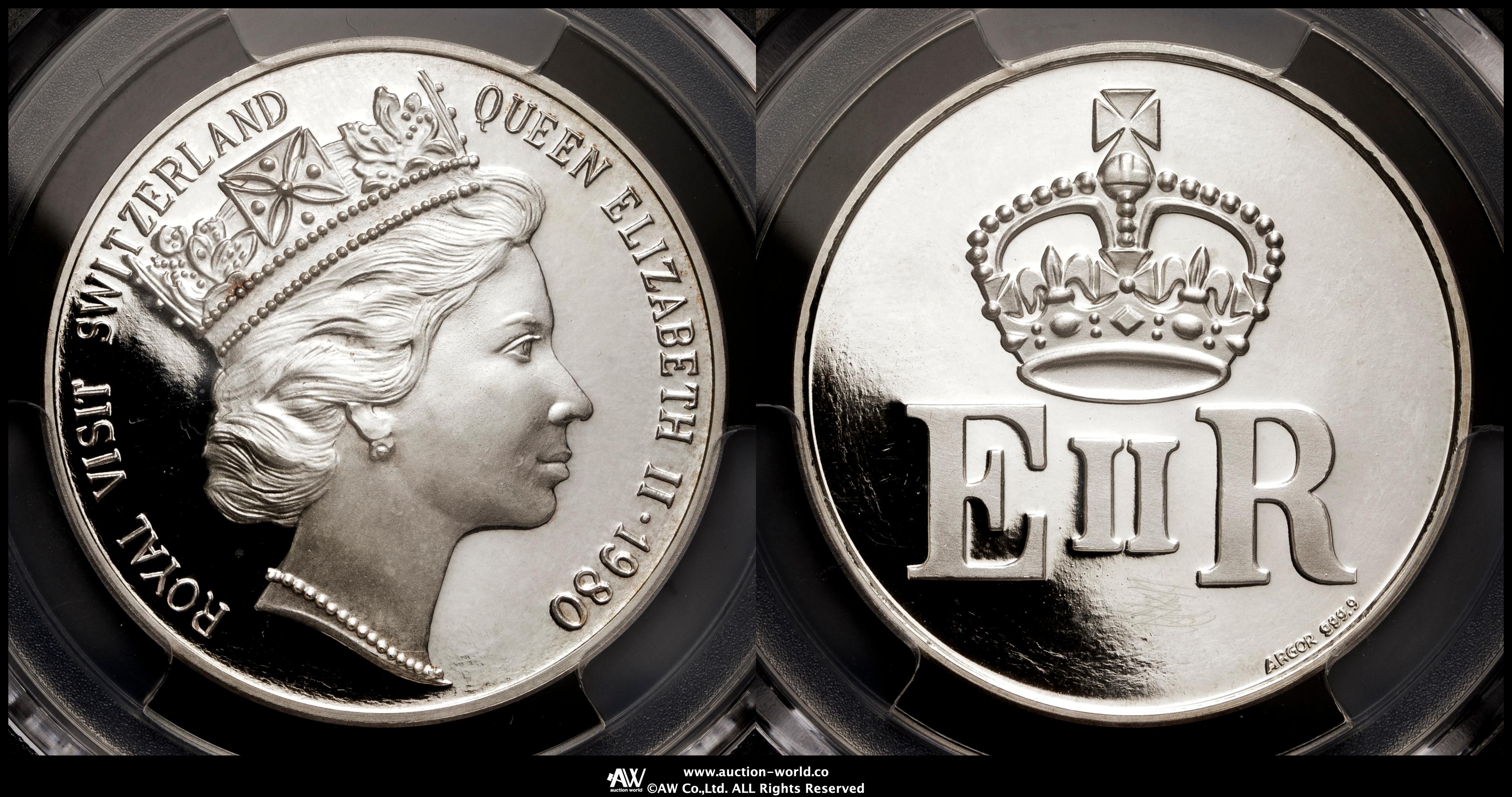 貨幣博物館 | SWITZERLAND Royal Visit AR Medal 銀メダル 1980