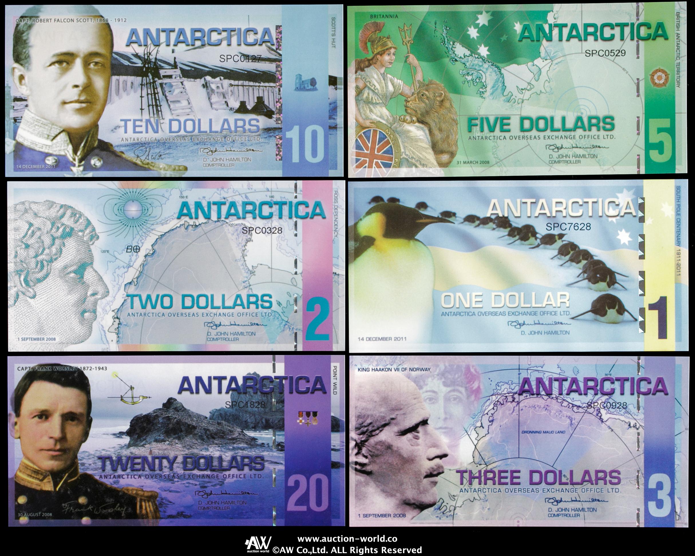 貨幣博物館 | Antarctica 6PC Set 南極紙幣6枚組 返品不可 Sold as is
