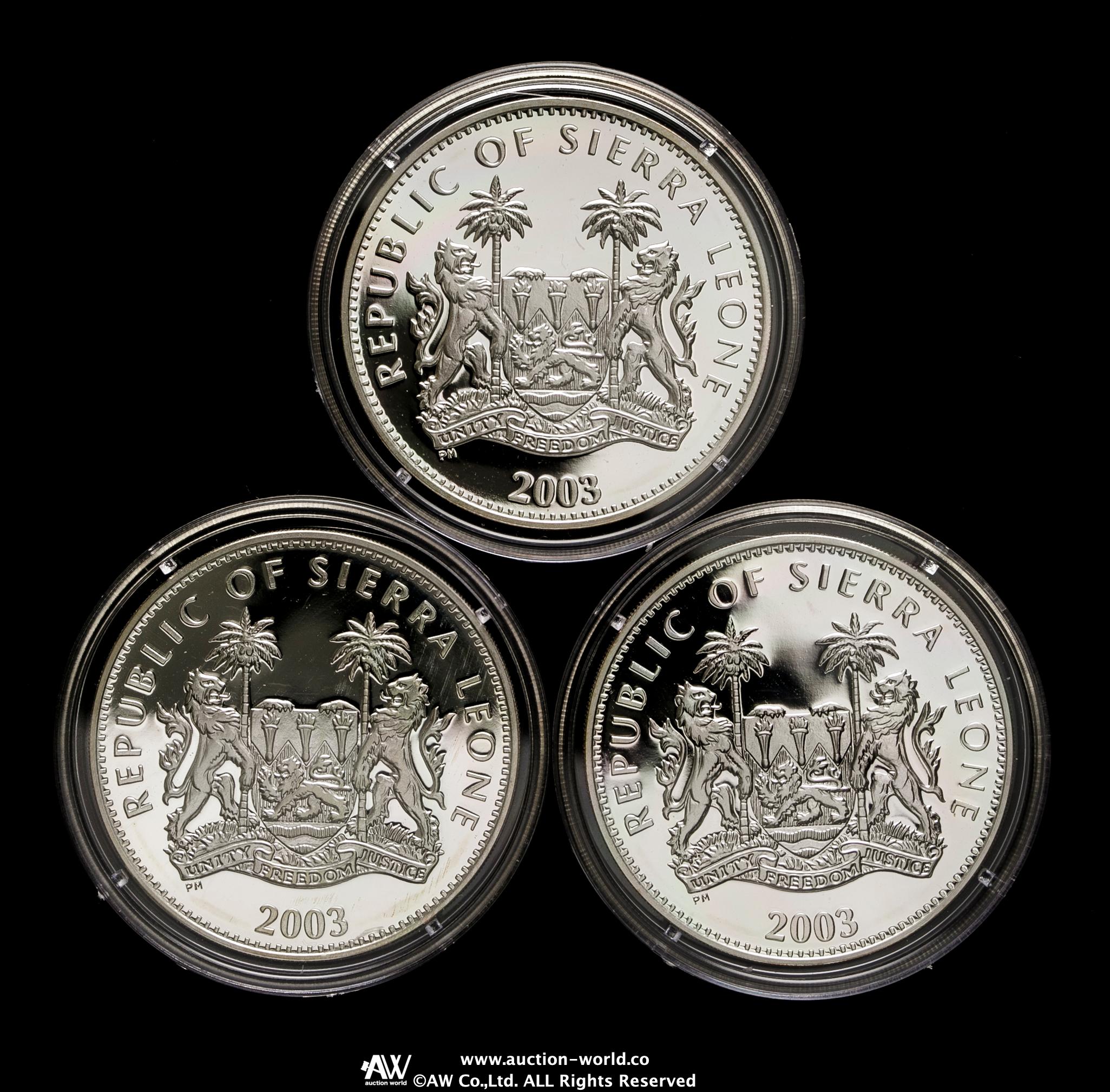 シエラレオネ-Sierra Leone. 2003. Silver. 150ドル(Dollars