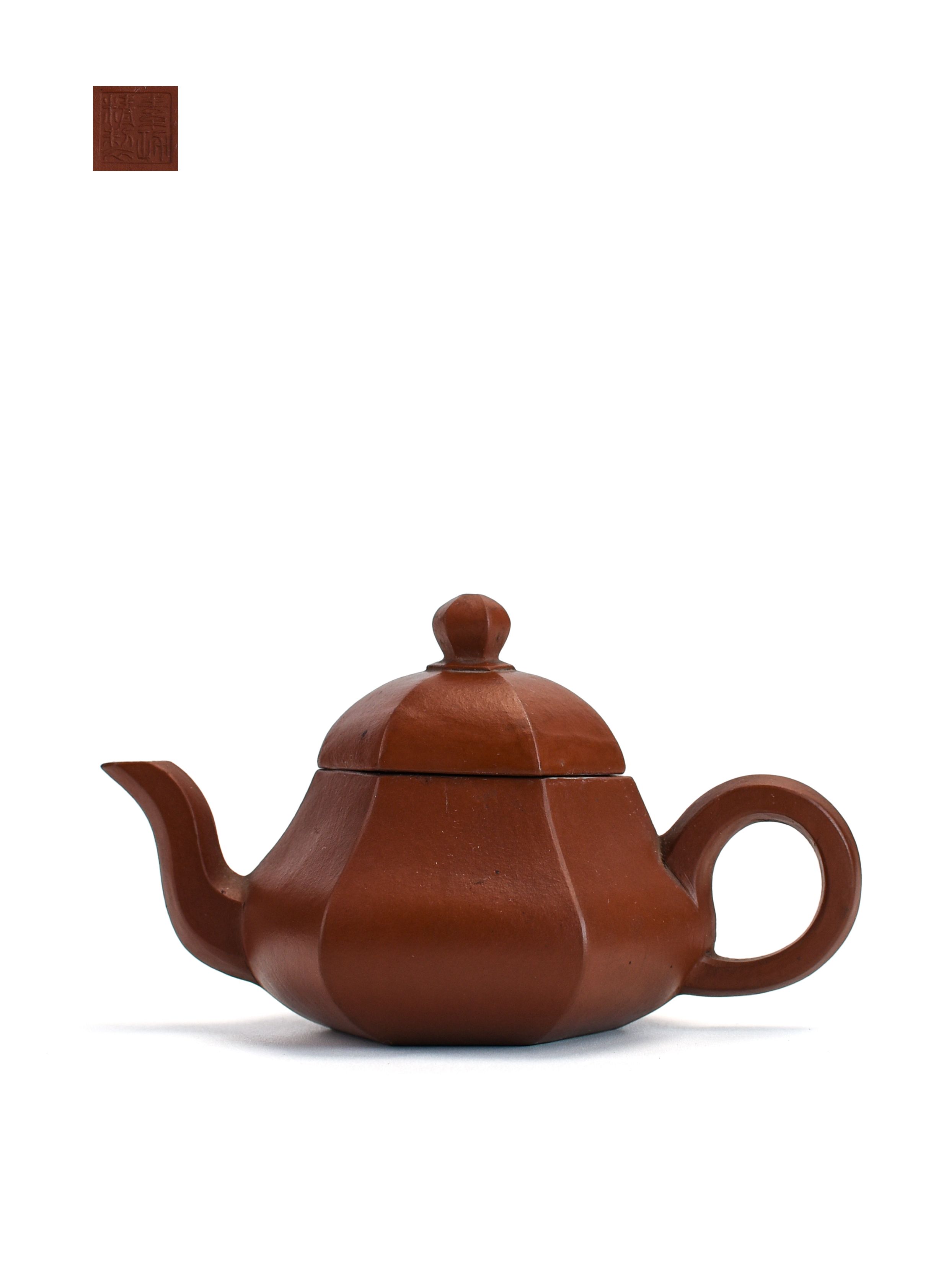 貨幣博物館 | 清 素功精製六角朱泥急須 茶道具朱泥