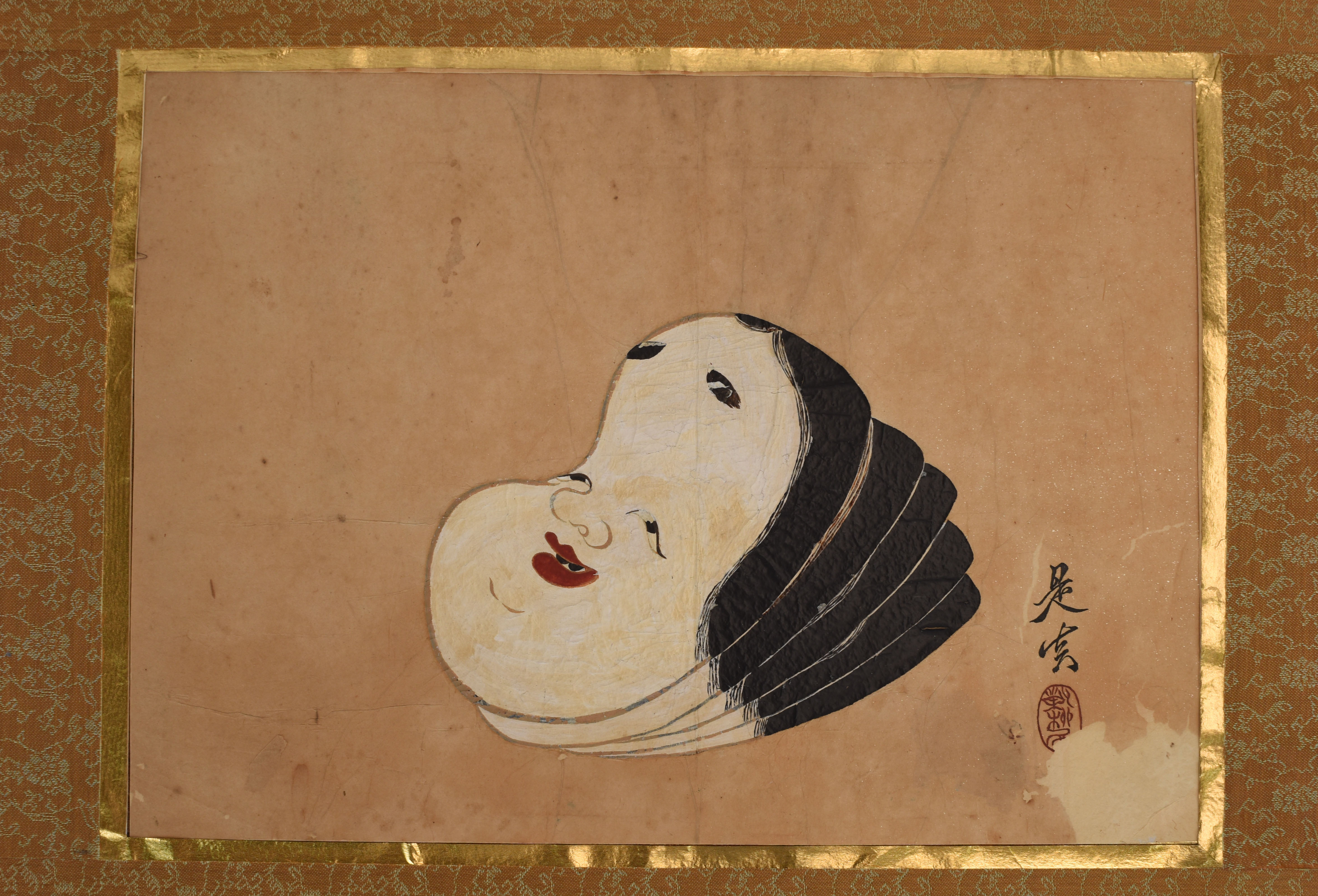 貨幣博物館 | 柴田是真作「福之面」額 掛け軸