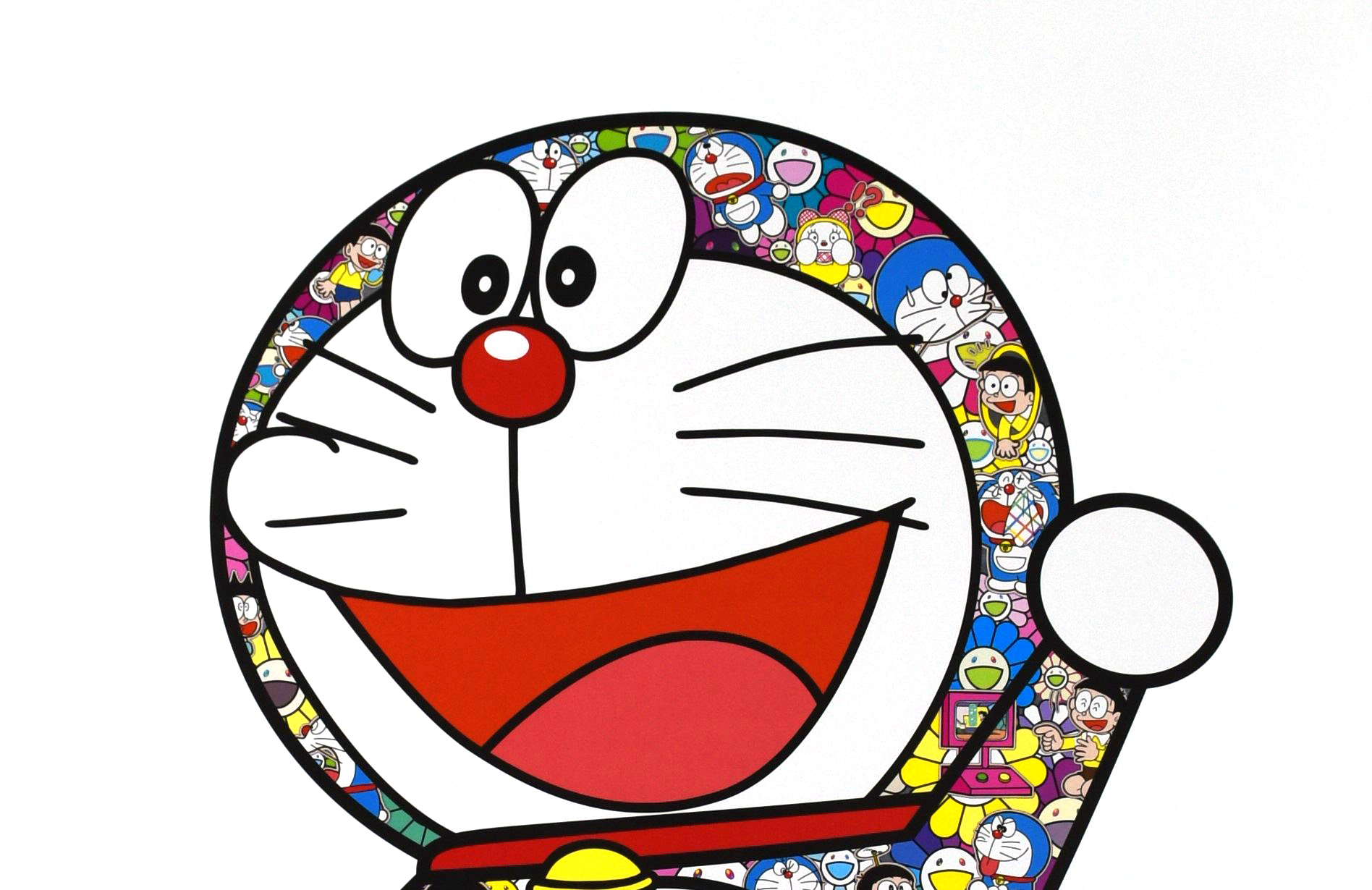 ドラえもん　さぁ！行くぞ！　版画 村上隆「ドラえもん さぁ！行くぞ！」絵画 額付 版画 シルク