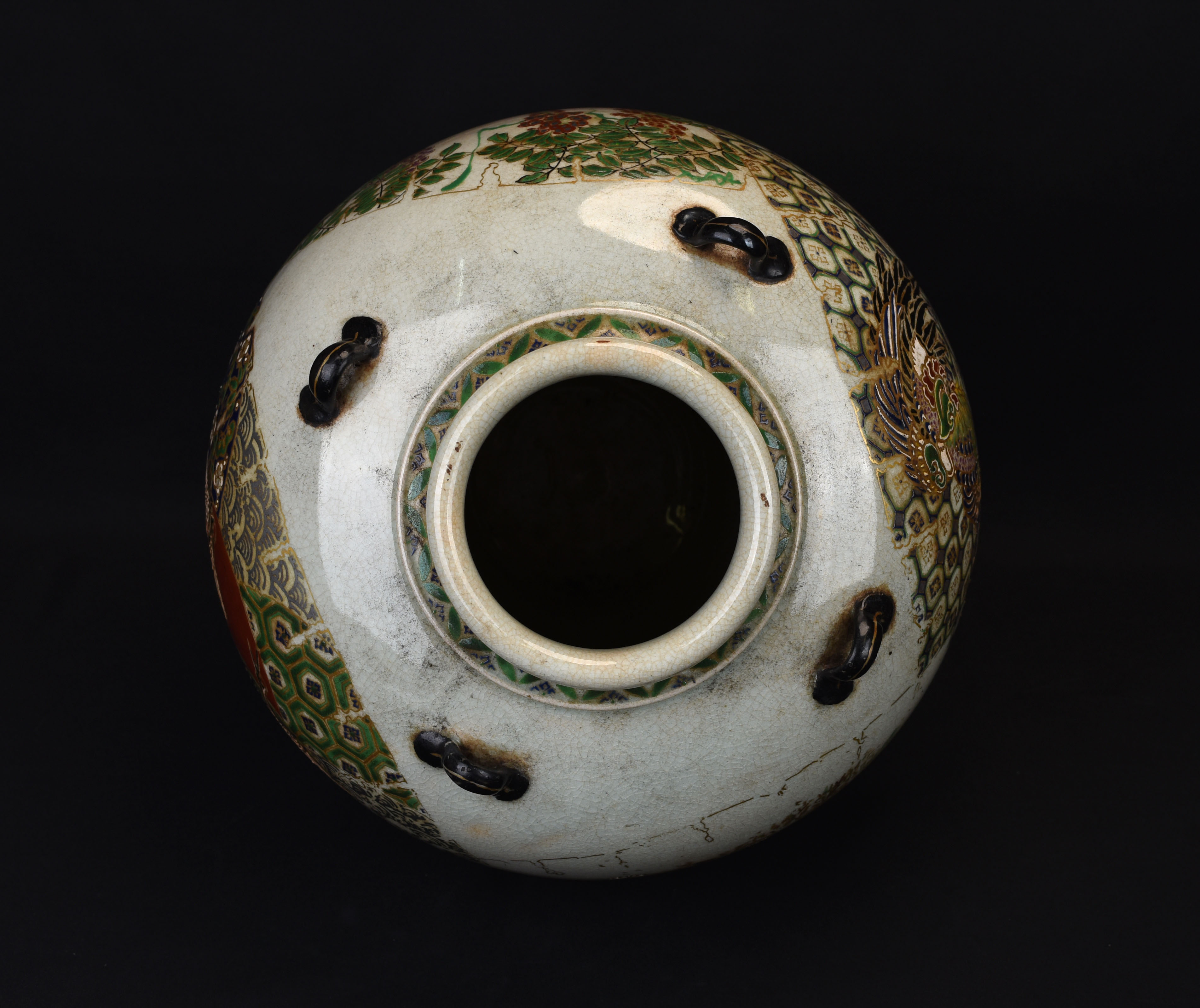 貨幣博物館 | 野々村仁清造色絵鶴藤花図茶壺