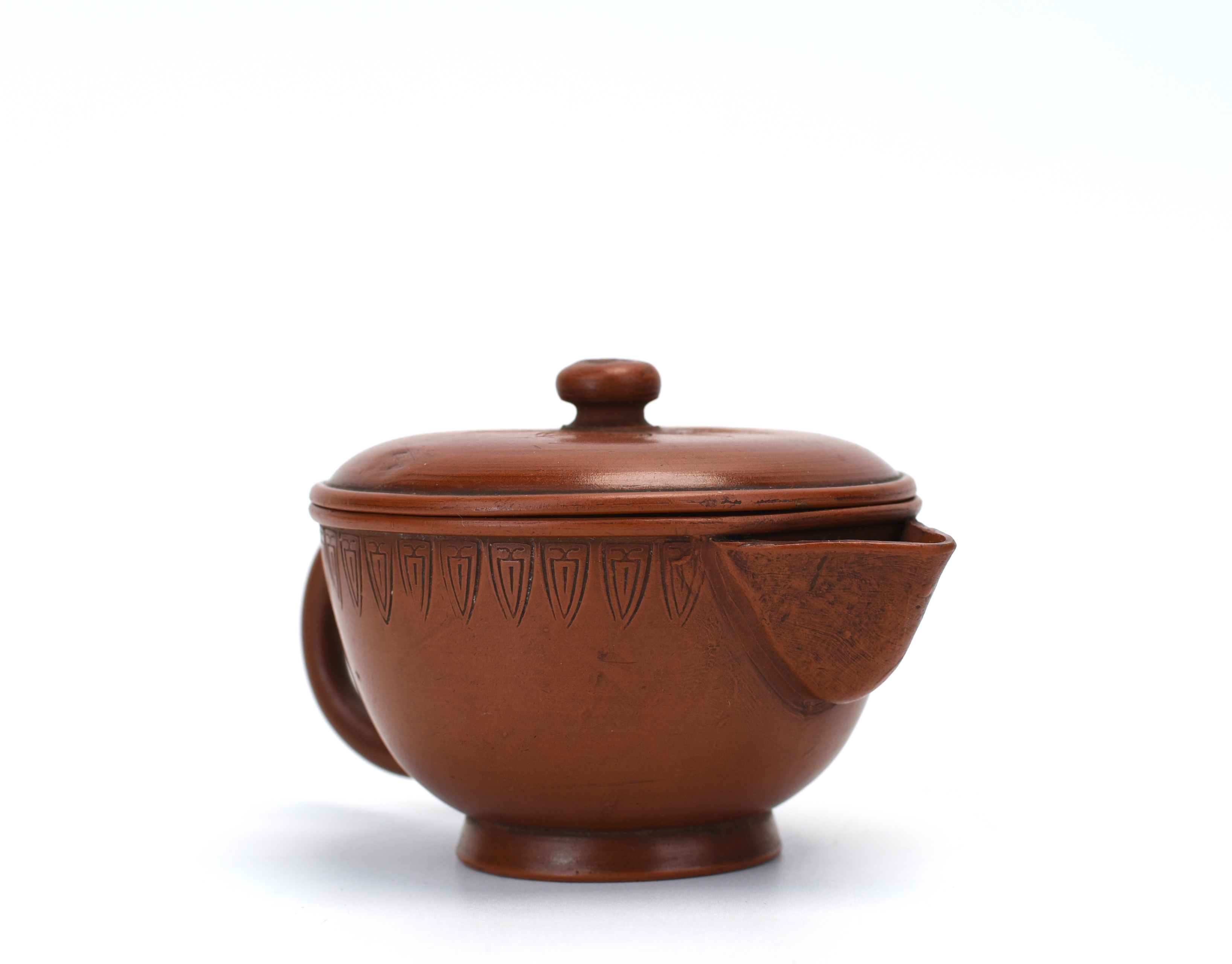 貨幣博物館 | 片岡二光作常滑焼後手朱泥急須