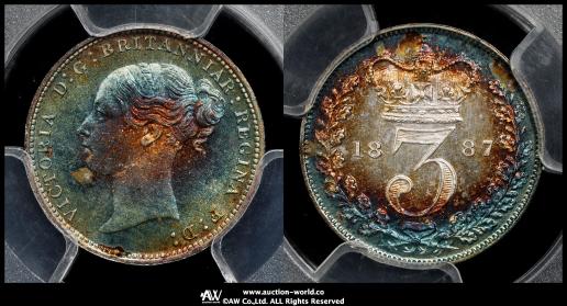 GREAT BRITAIN Victoria ヴィクトリア（1837~1901） 3Pence 1887 PCGS-PL66