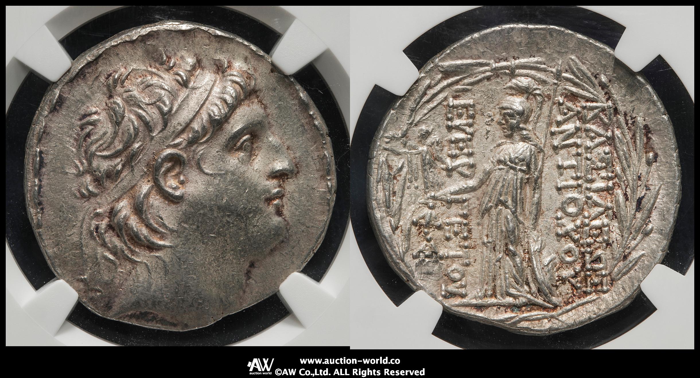 貨幣博物館 | Seleucid Kingdom セレウコス朝シリア AR Tetradrachm Antiochus VII アンティオコス7世  138~129BC 擦過傷 EF+