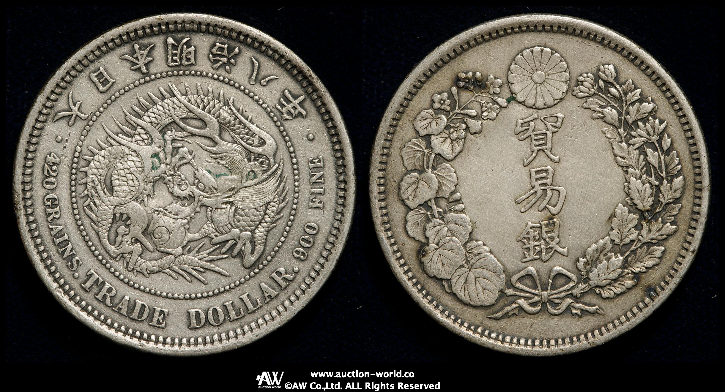 auction,日本 貿易銀 Trade Dollar 明治8年（1875） 返品不可 要下見 Sold as is No returns  PCGS-Do Not Holder“Authenticity Unverifiable”