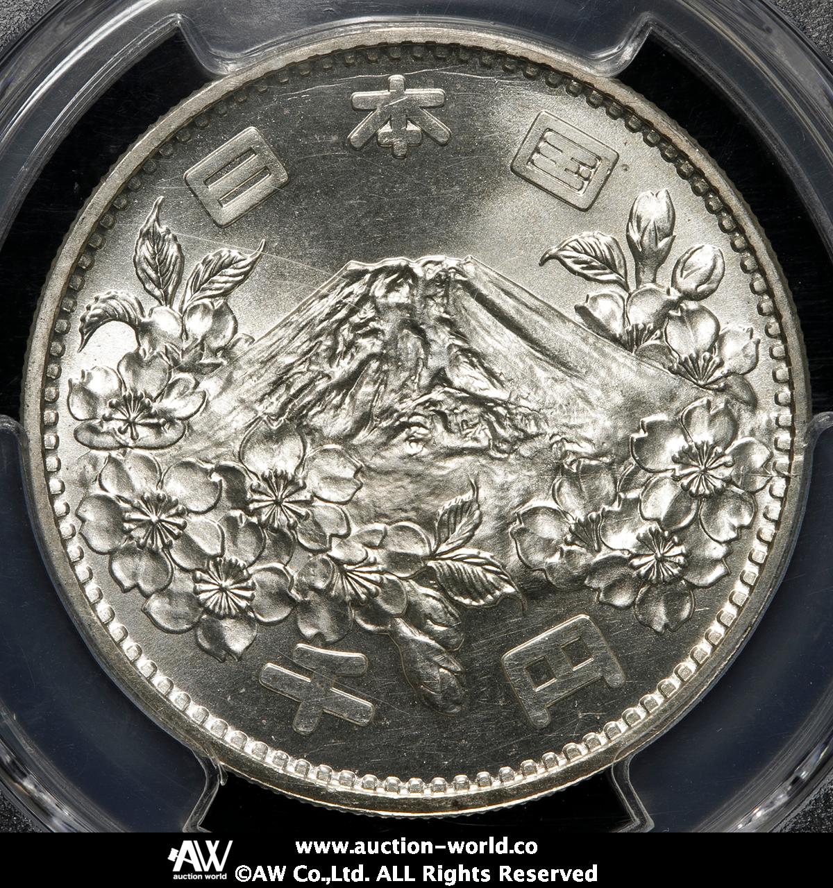 auction,PCGS-MS65 日本 東京オリンピック記念千円銀貨 Tokyo Olympic 1000Yen Silver 昭和39年（1964）  UNC~FDC