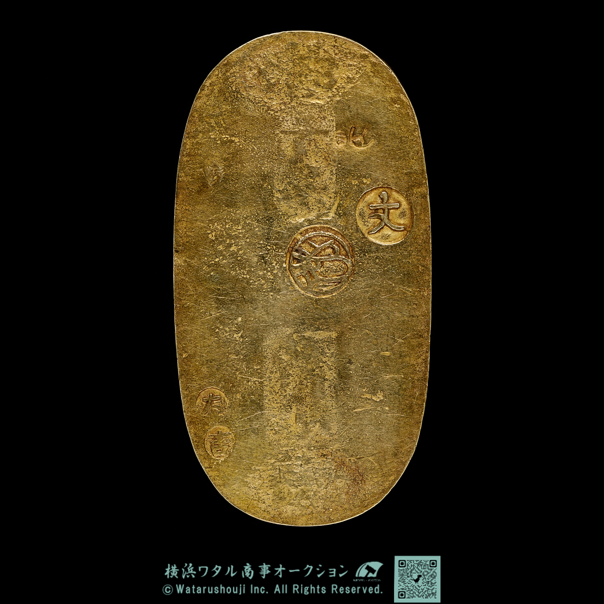 auction,日本 元文小判金（偶然大吉） 約13g 組合鑑定書つき