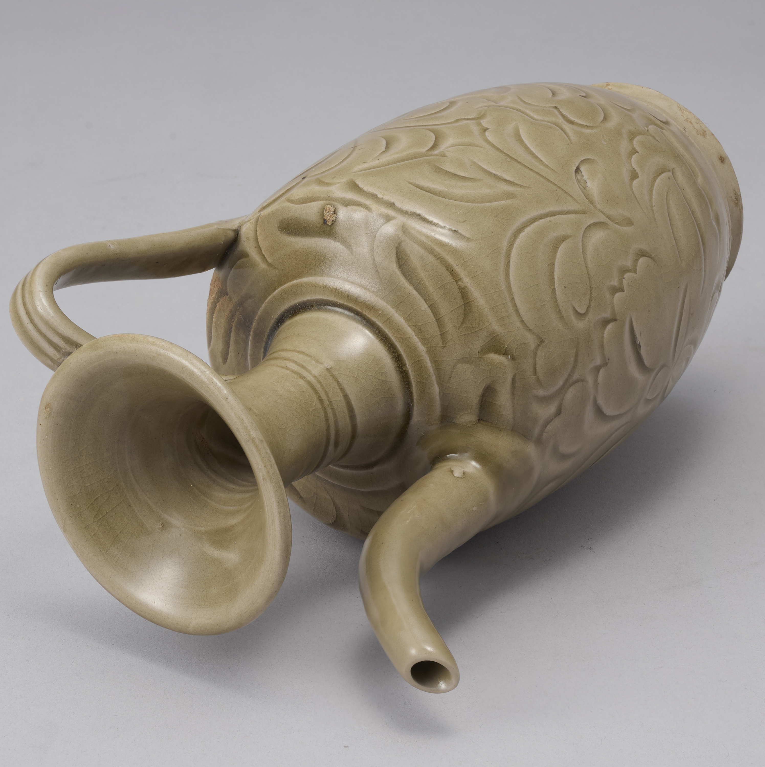 耀州窯 陰刻青磁蓋腕 合子 北宋時代 古玩 中国美術 唐物 擺件 311b 中国陶磁器 耀州窯青磁刻花紋蓋物 合子 北宋時代 花瓶 花器 唐物