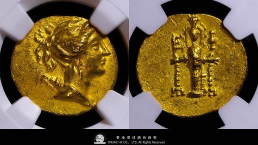 （NGC-AU）IONIA,Ephesus イオニア,エフェソス AV Stater 133~88BC  アルテミス右向き胸像/アルテミス・エフェシア立像 Fr-406 S-4397type 初期シリーズ （133-100BC）First series, CA 133-100BC. Draped bust of Artemis right, hair drawn into knot at back of head, wearing stephane and pendant earring, bow and quiver over left shoulder/Ε-Φ, cult statue of Artemis Ephesia facing, fillet hanging from each hand, lit torch （or thymiaterion） in inner right field between statue and fillet. Jenkins, Hellenistic, pl. B, 6 （dated 123-119 BC）. Head p. 69, 4 var. （different control mark）.