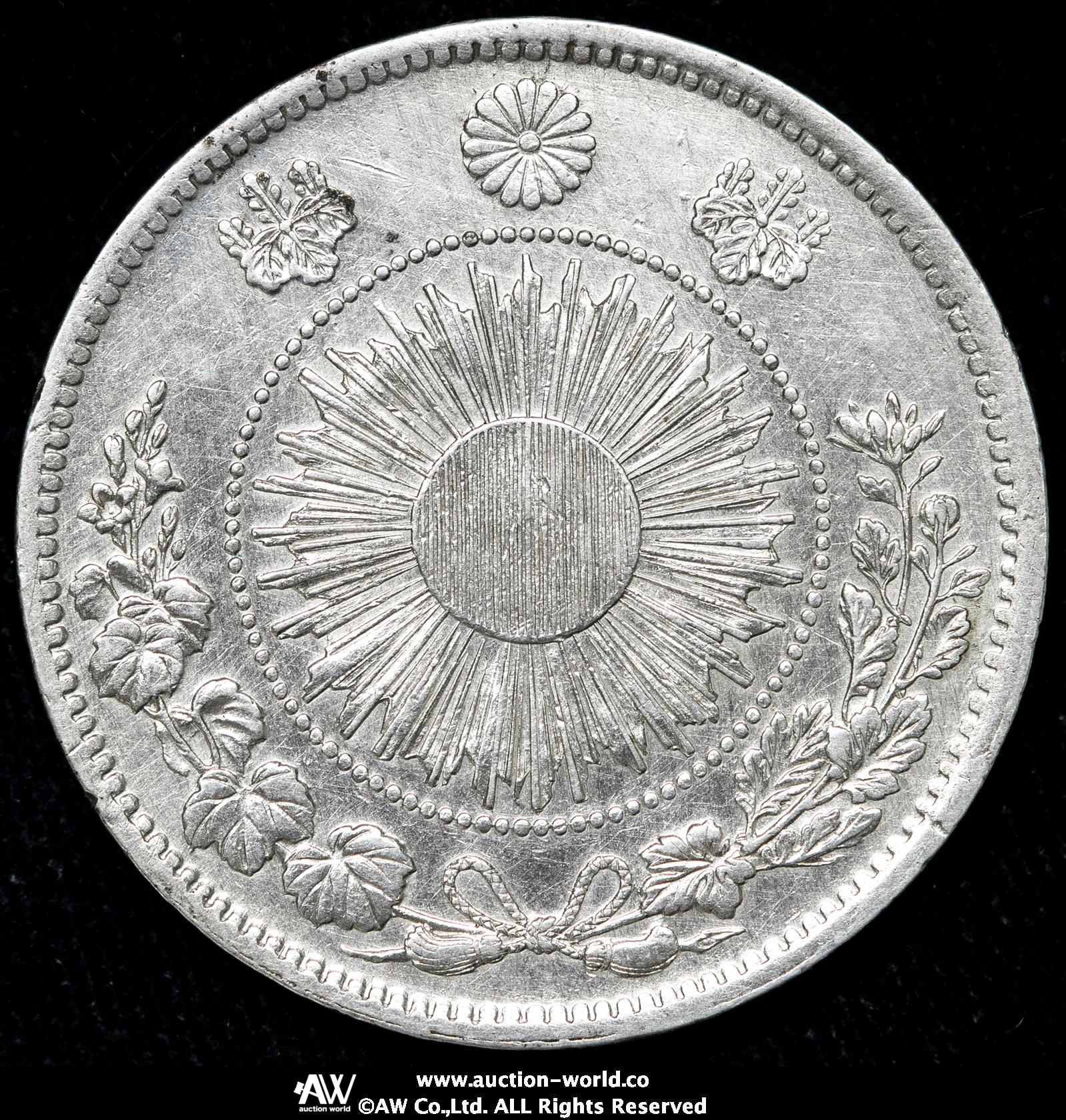 milk　明治3年（1870年）旧1円銀貨　旧貨幣 旧1円 銀貨 (明治3年)1870年 小正貝円 有輪 PCGS-AU58 準未品