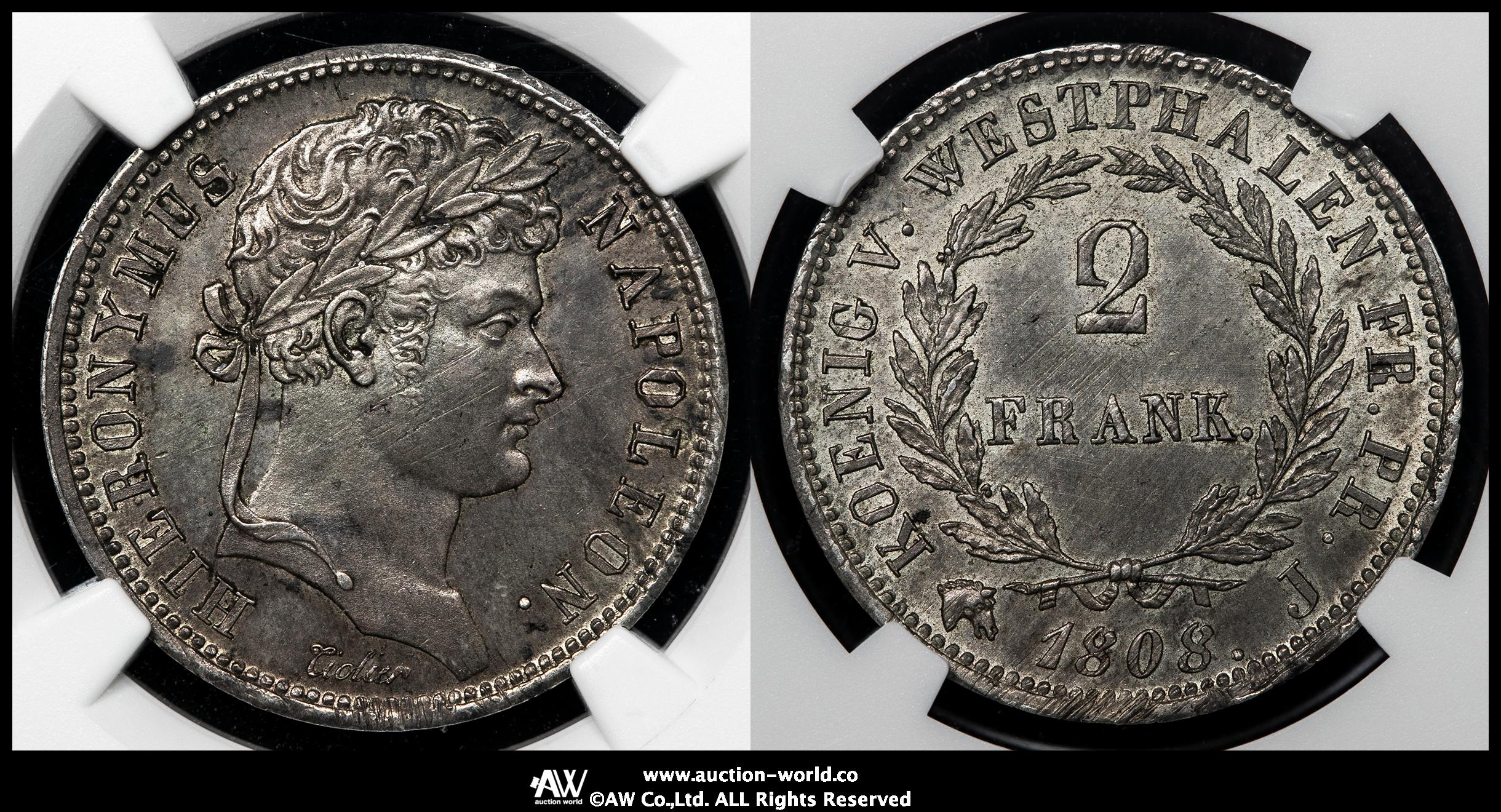 貨幣博物館 | GERMANY Westphalia ヴェストファーレン 2Franken 1808J AU