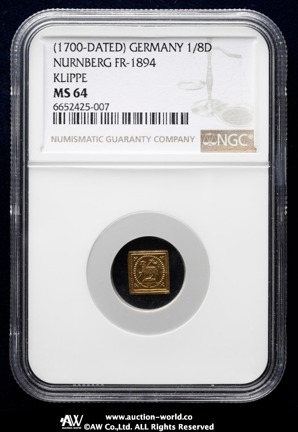 貨幣博物館 | GERMANY Nurnberg ニュルンベルク Klippe 1/8Ducat ND